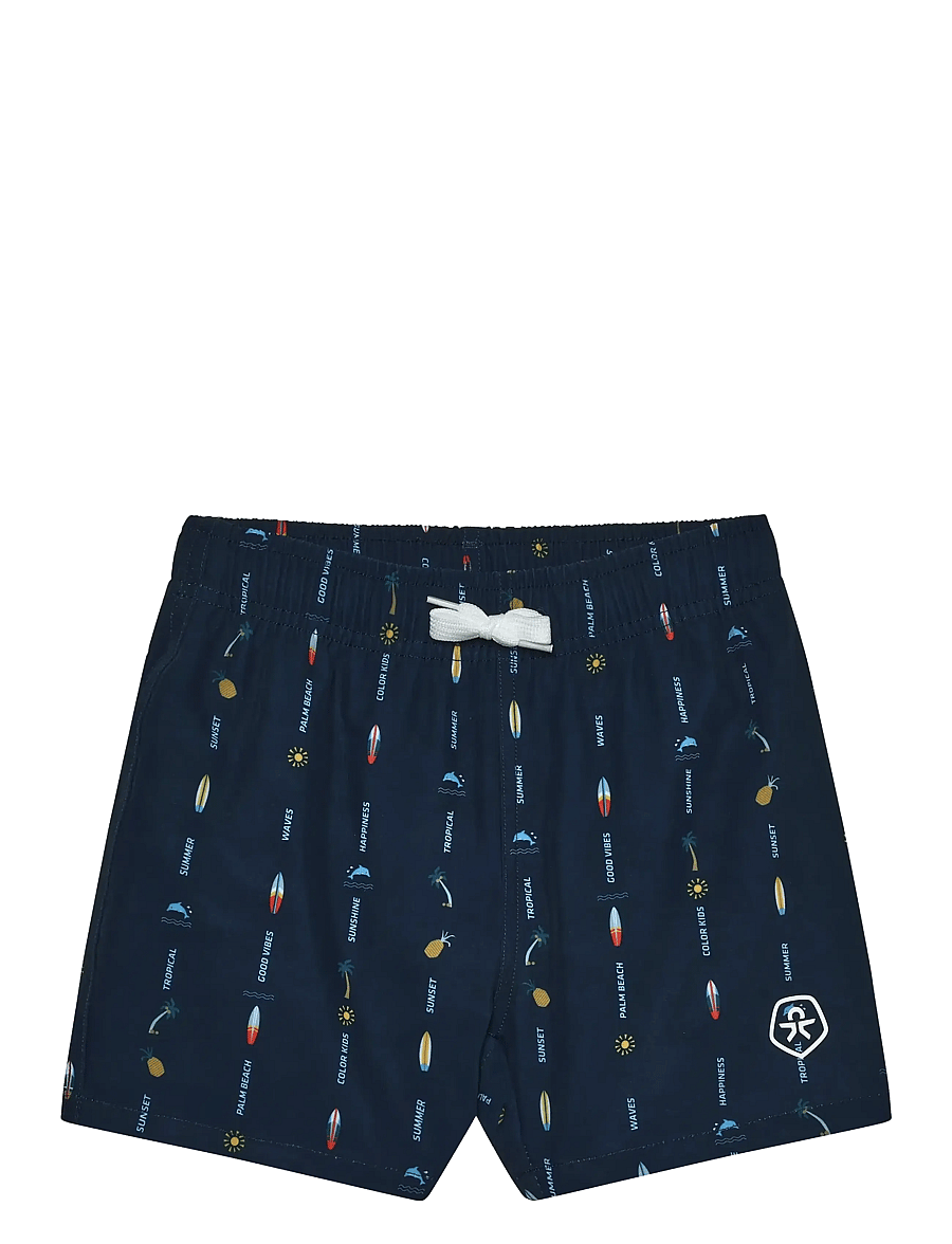 Color Kids - Swim Shorts, AOP - badebukser - dress blues - 0