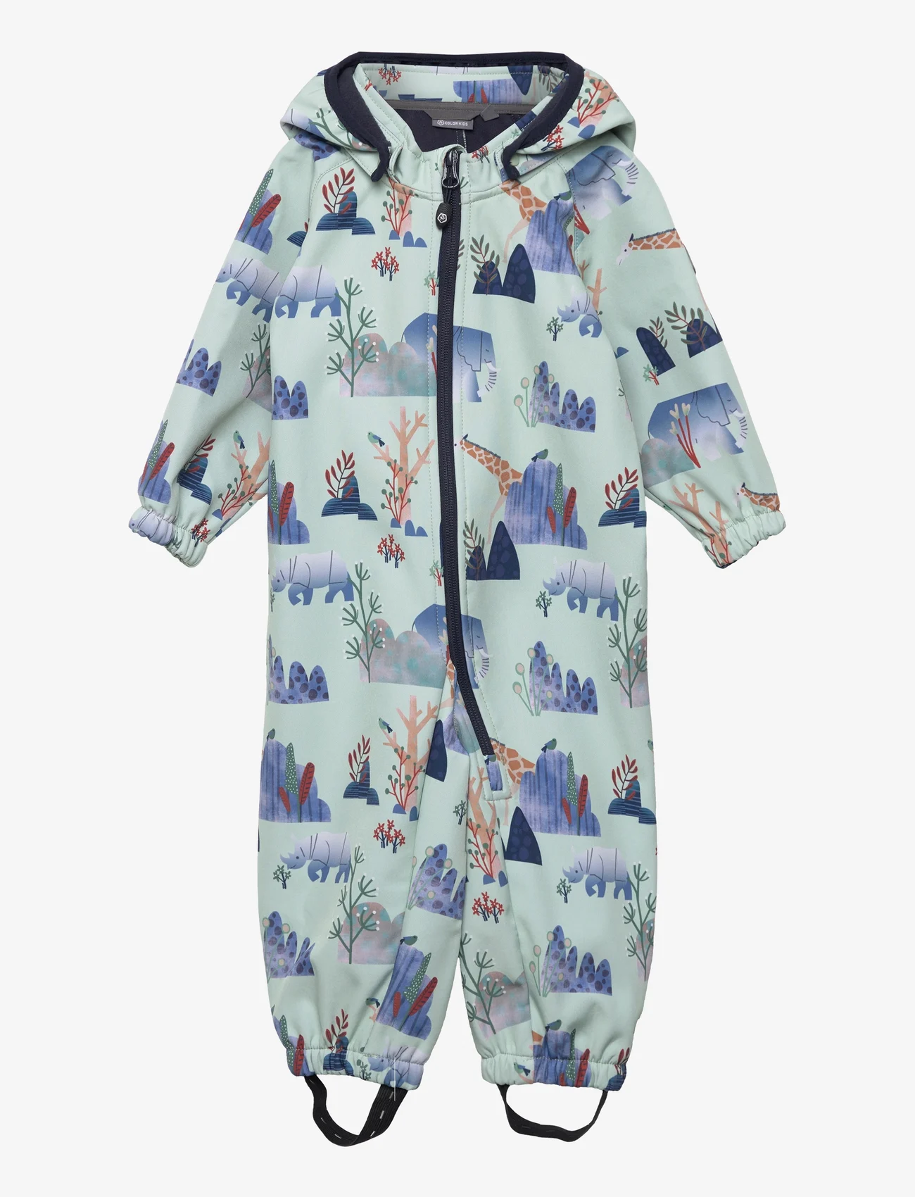Color Kids - Baby Softshell Suit - AOP - softshelloveraller - bok choy - 0