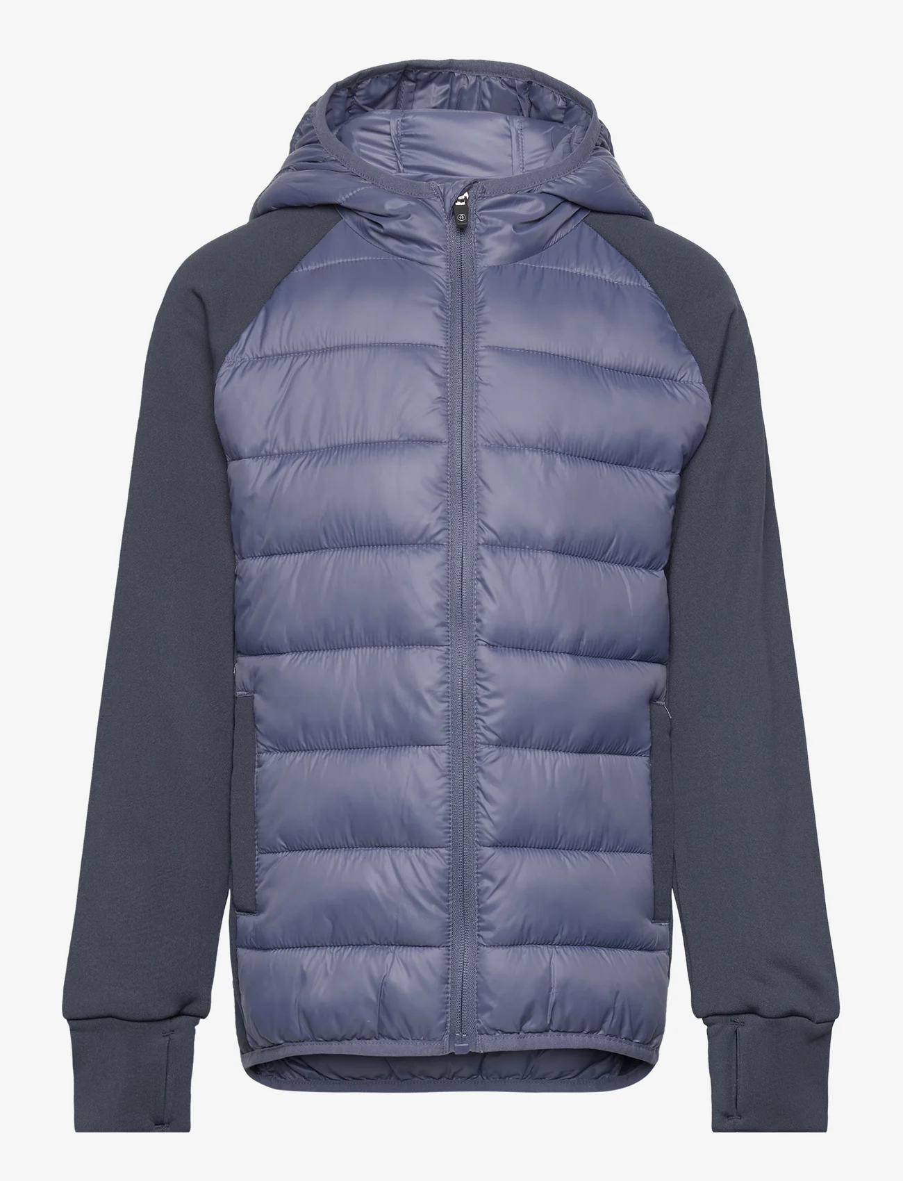 Color Kids - Hybrid Fleece Jacket W. Hood - fleece jackets - vintage indigo - 0