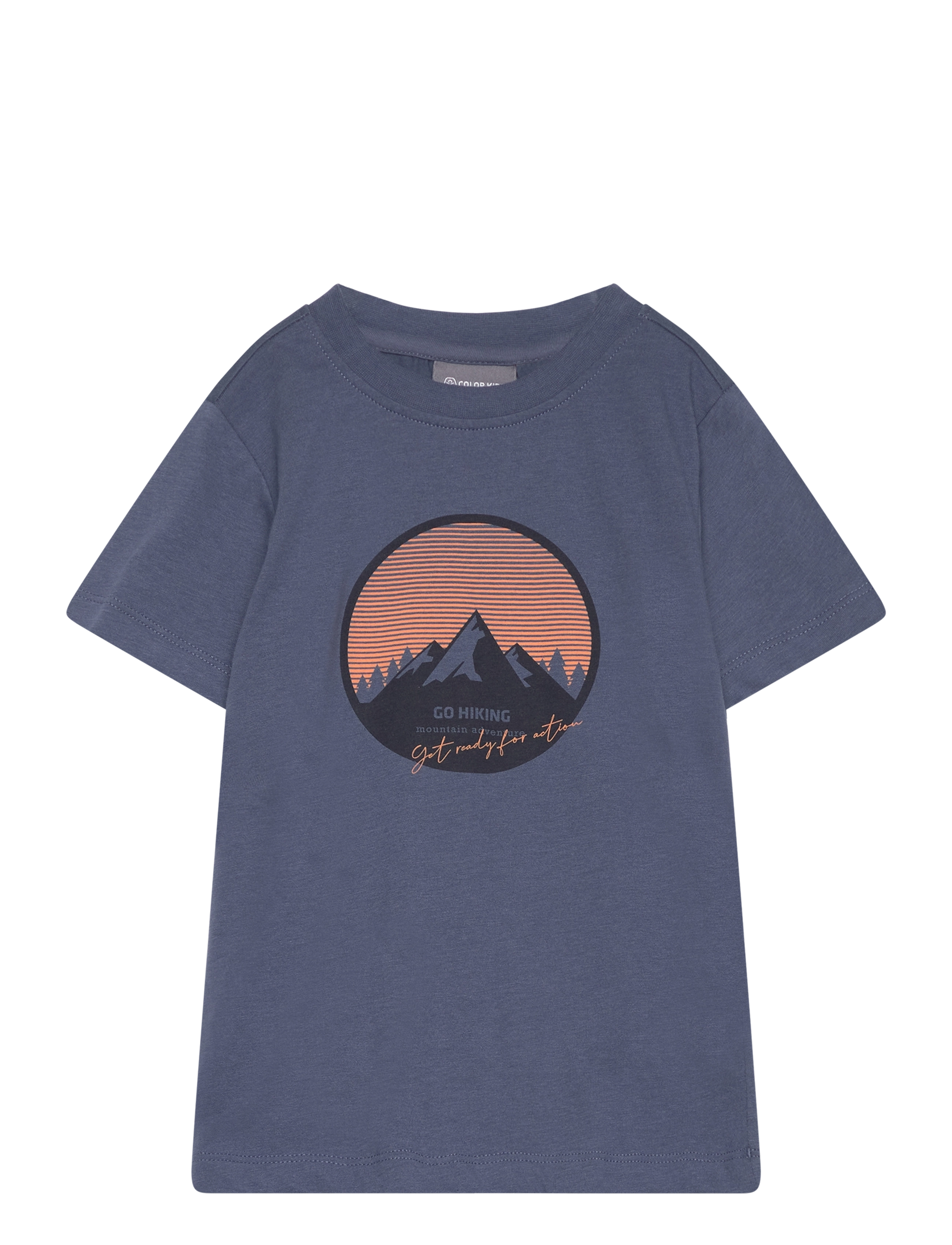 Color Kids - T-shirt W. Print - S/S, Cotton - vintage indigo - 0
