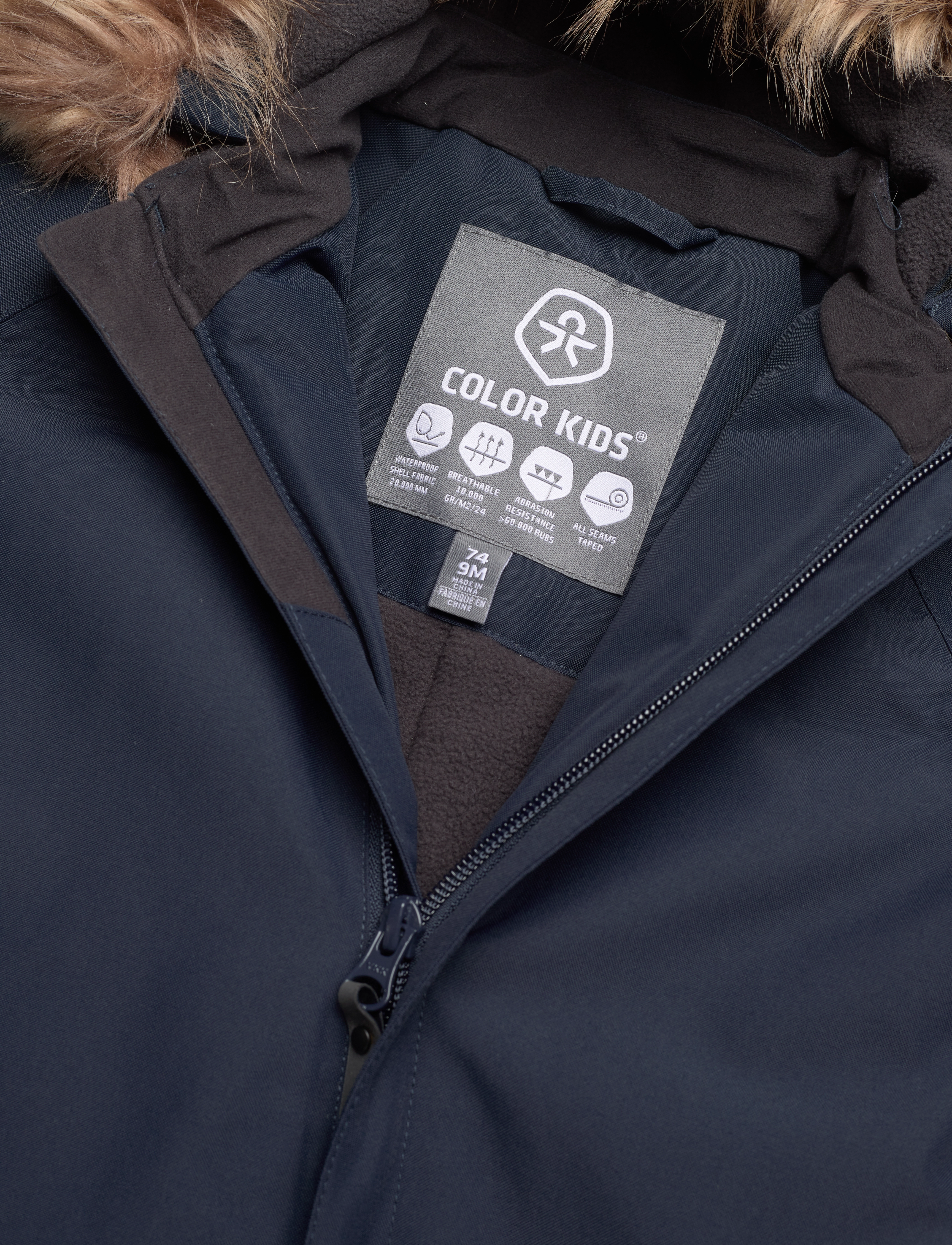 Color Kids - Coverall W. Fake Fur - vinteroveraller - total eclipse - 2