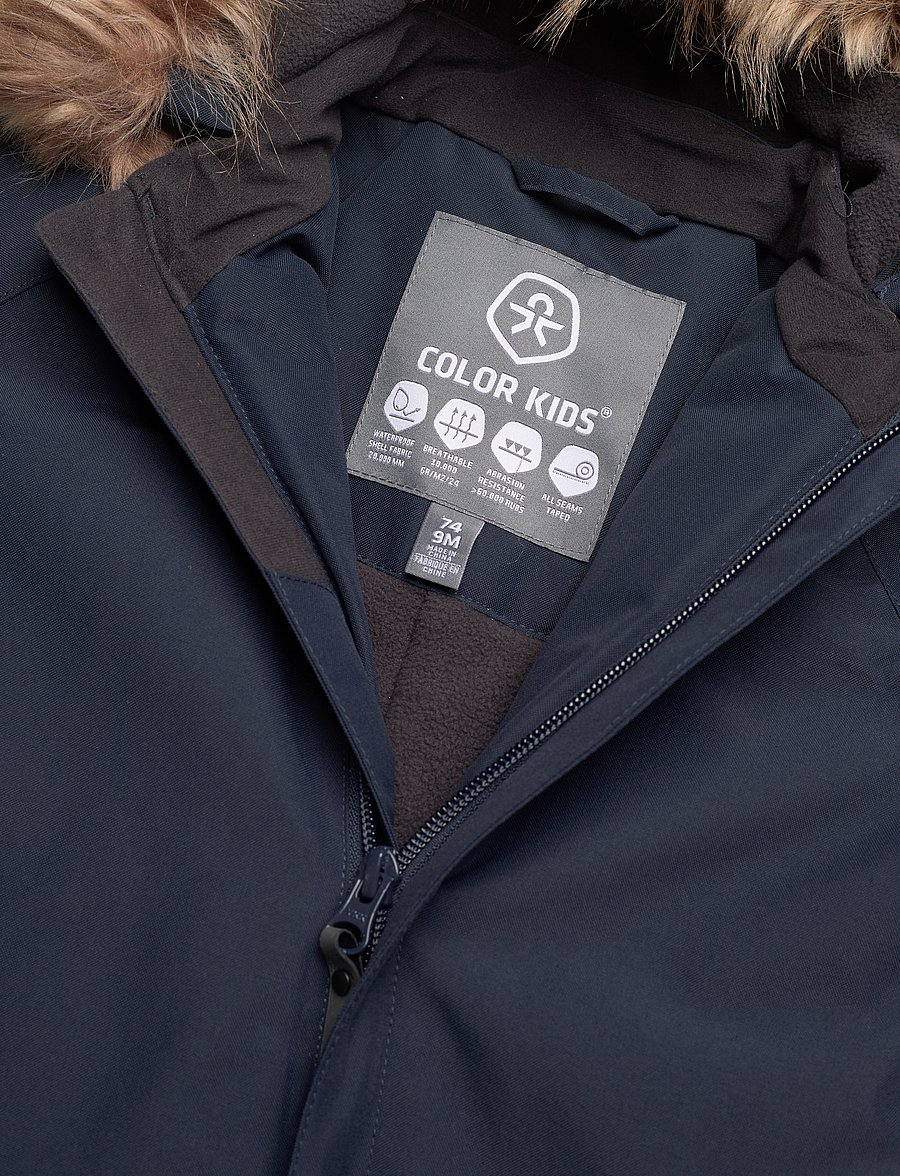 Color Kids - Coverall W. Fake Fur - vinteroveraller - total eclipse - 2