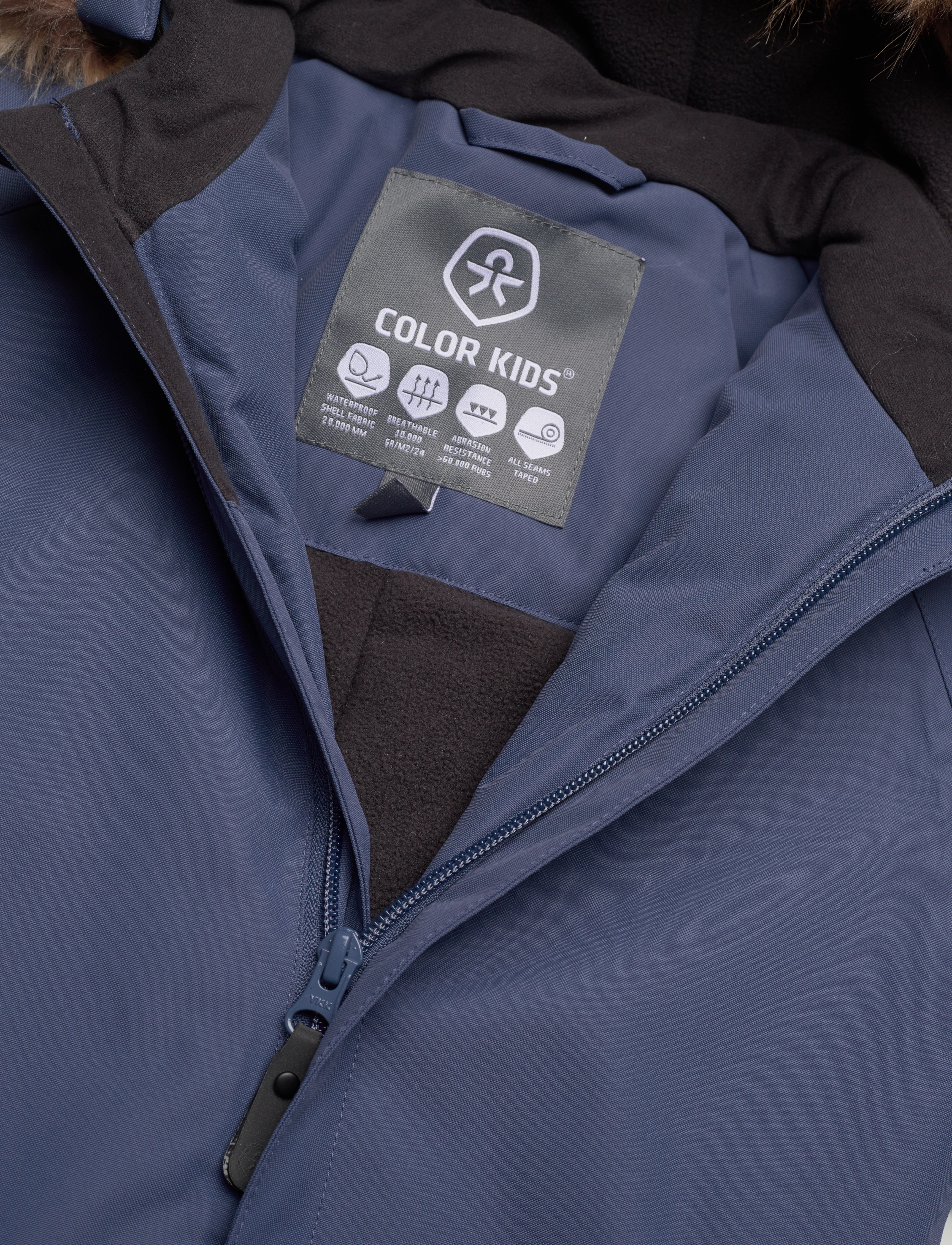 Color Kids - Coverall W. Fake Fur - vinteroveraller - vintage indigo - 2