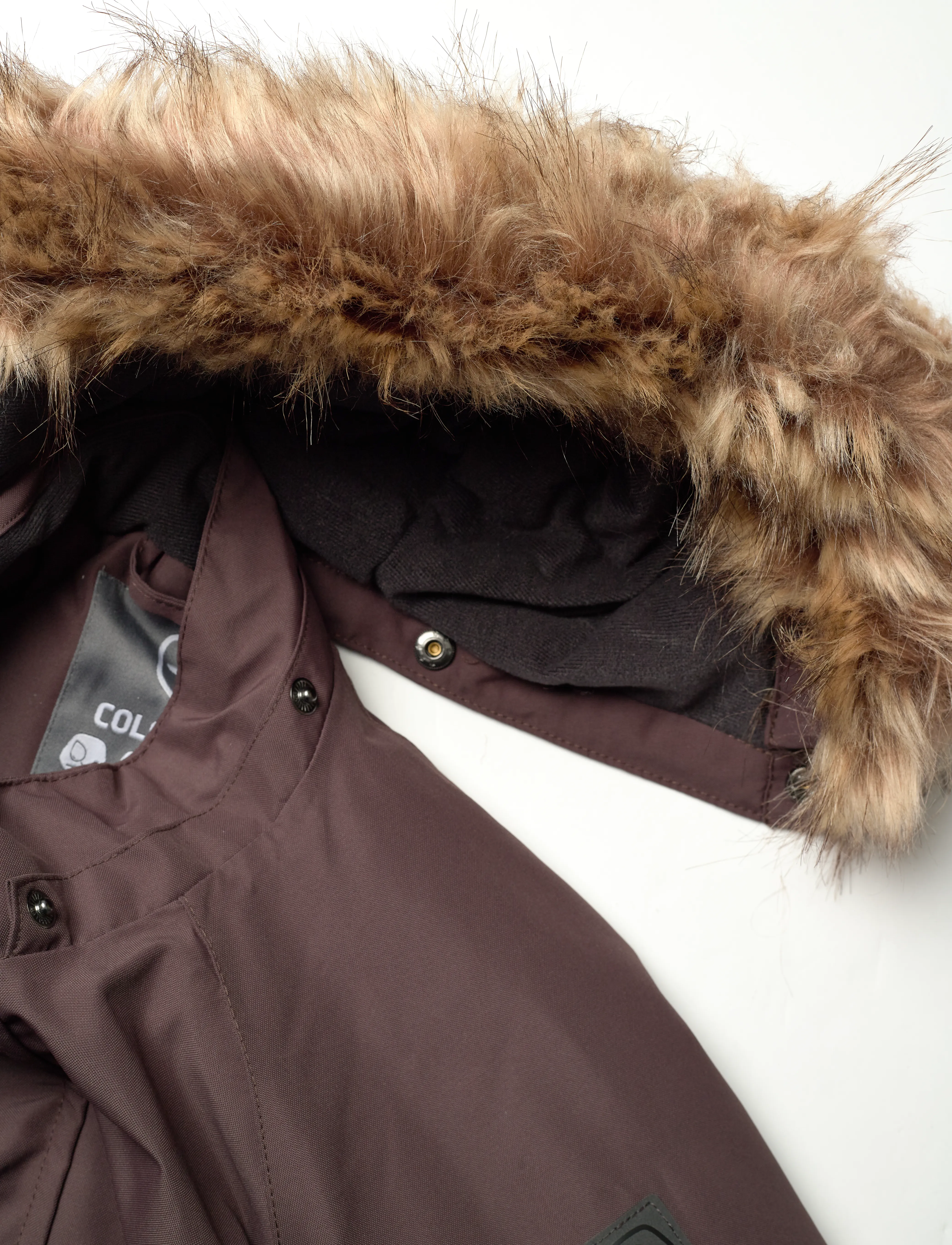 Color Kids - Coverall  W. Fake Fur - raisin - 3
