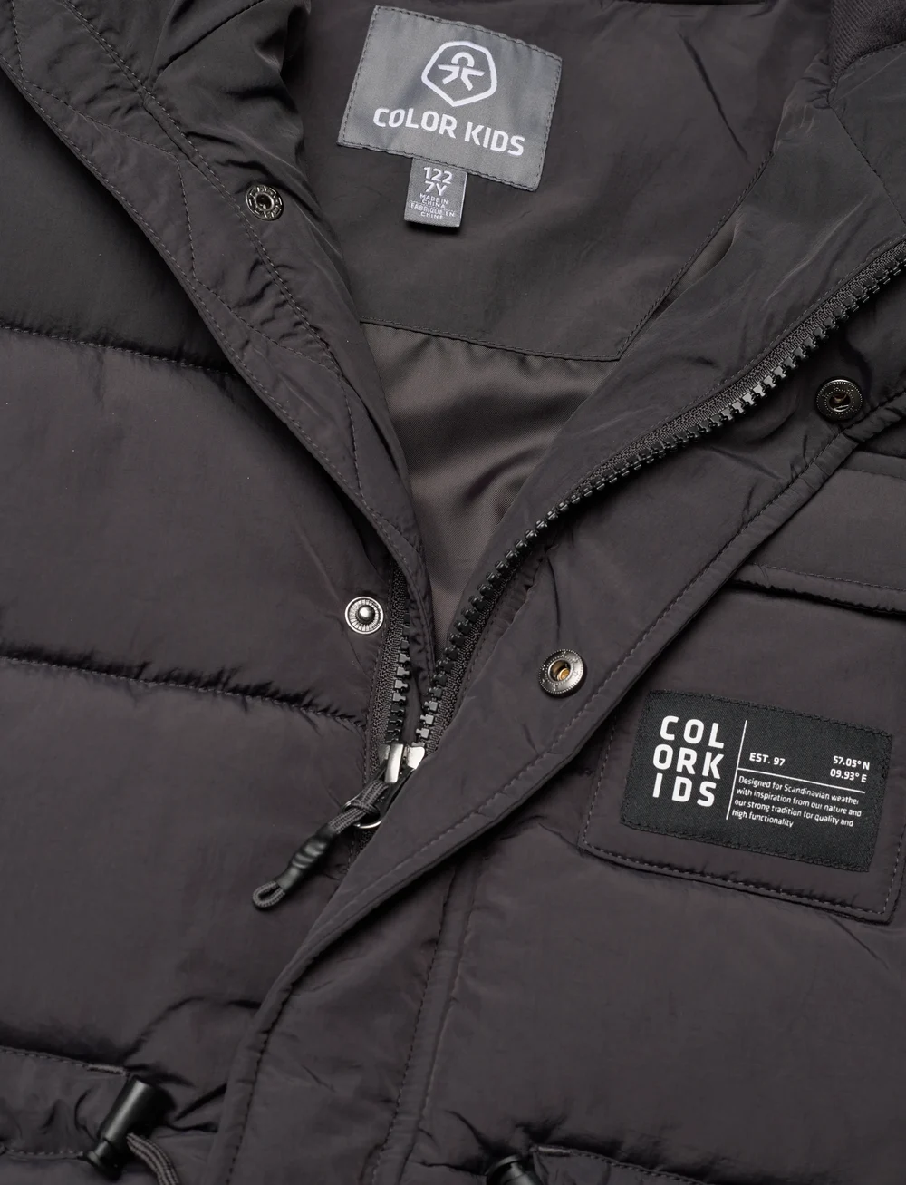 Color Kids - Girls Jr. Jacket - Quilt - Õueriided - phantom - 2