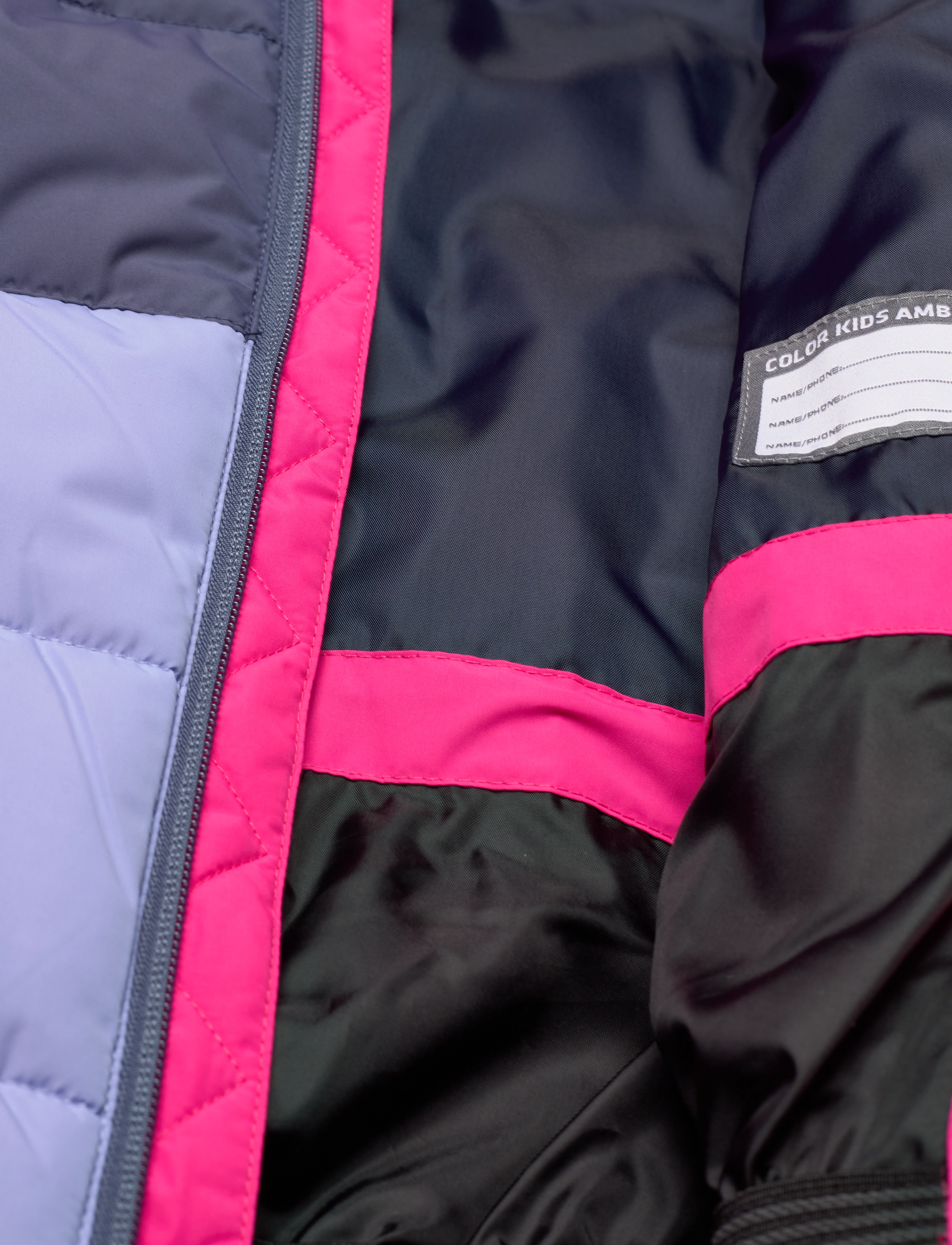 Color Kids - Ski Jacket - Colorblock -Quilt - pink glo - 4
