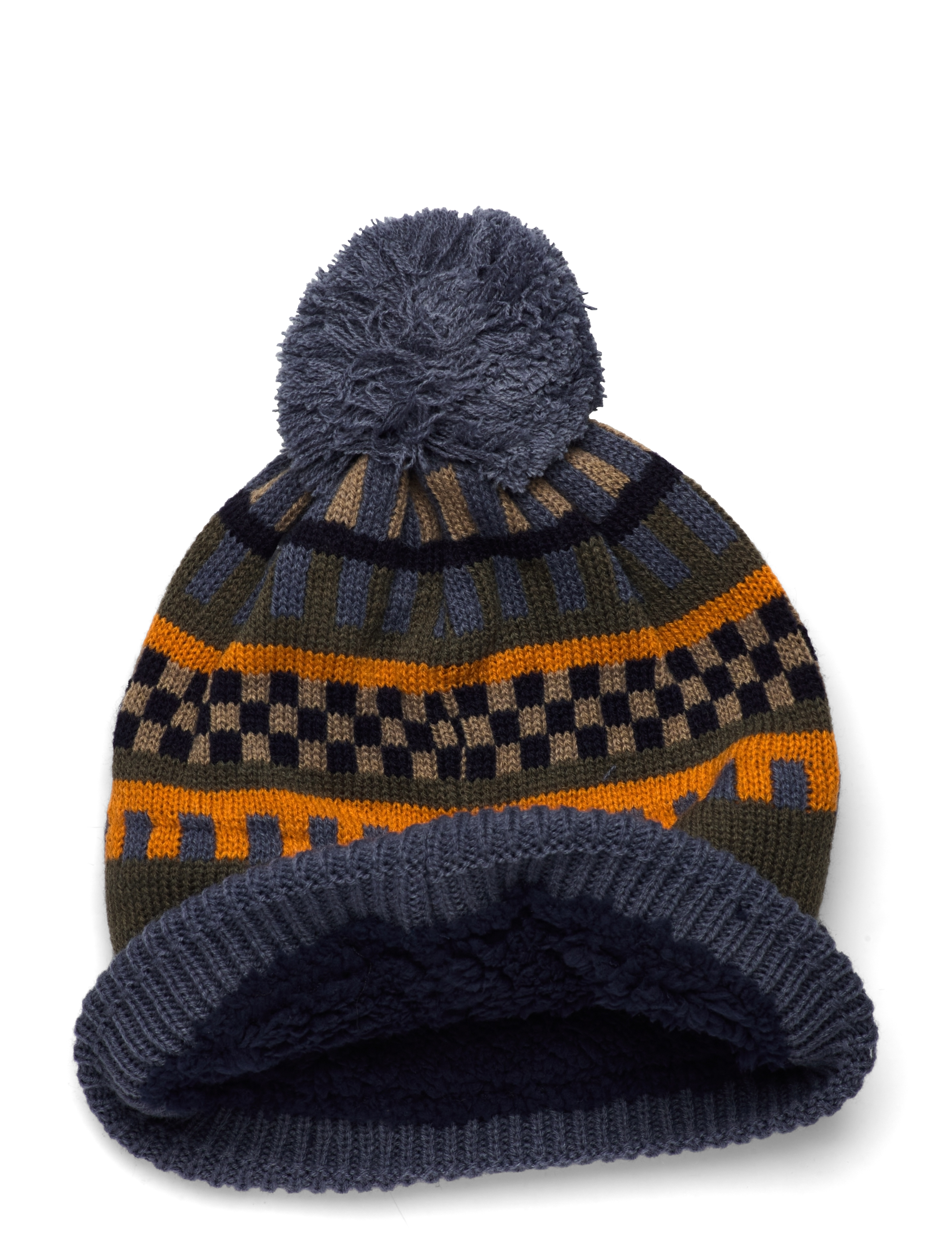 Color Kids - Beanie W. Pattern - vintage indigo - 2