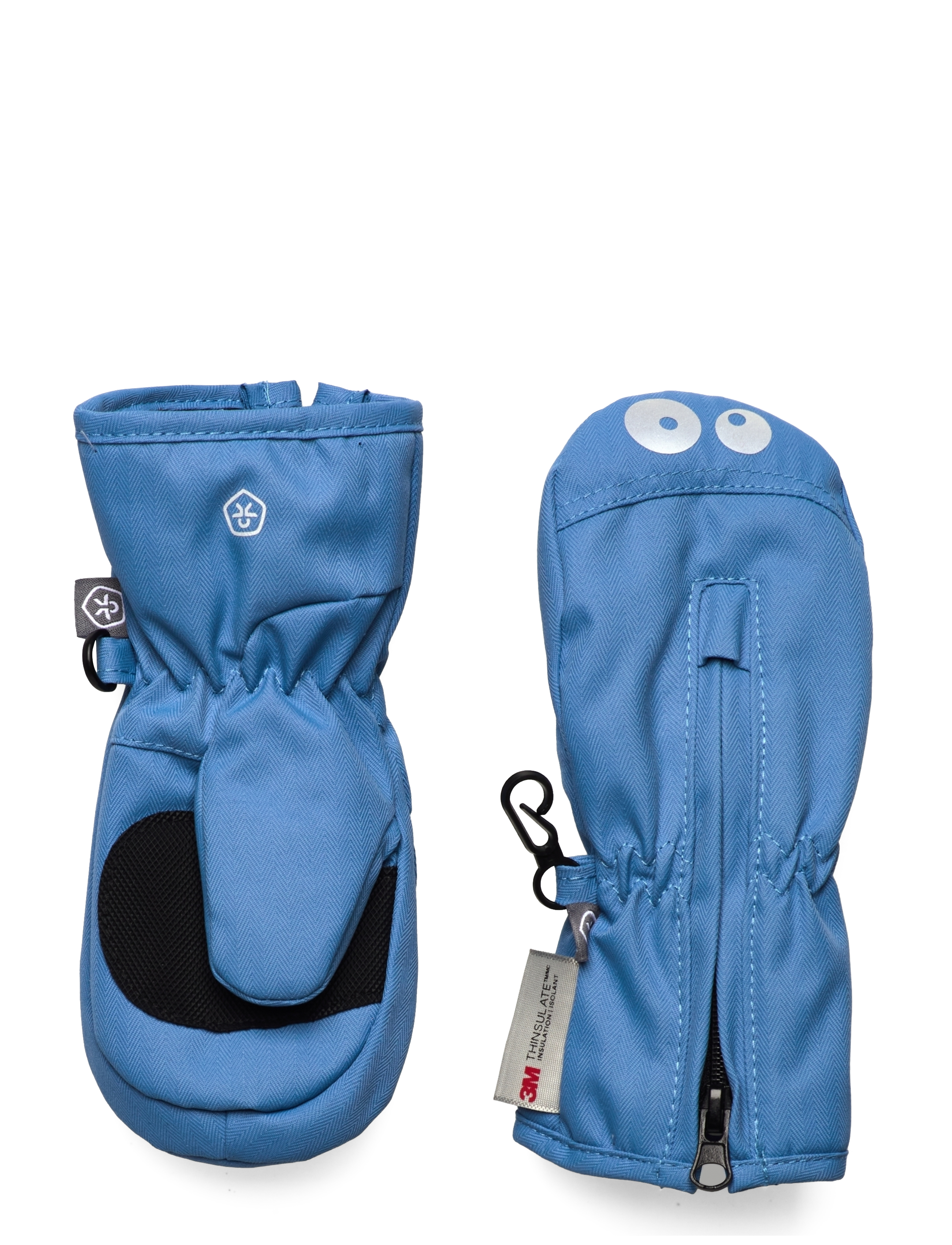 Color Kids Mittens W. Zipper, 6-12M, Blue, Handsker Og Vanter > Vanter, Børn