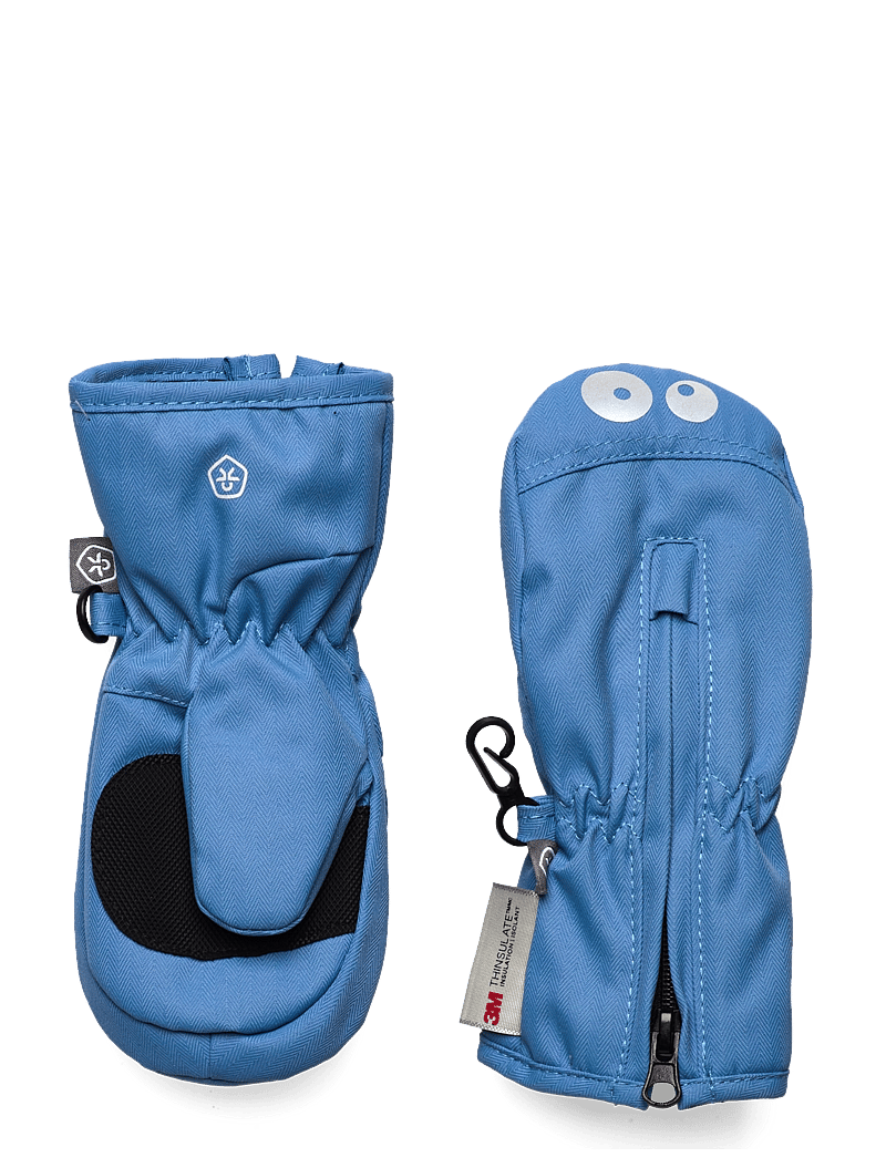 Color Kids - Mittens W. Zipper - kindad - cyaneus - 0