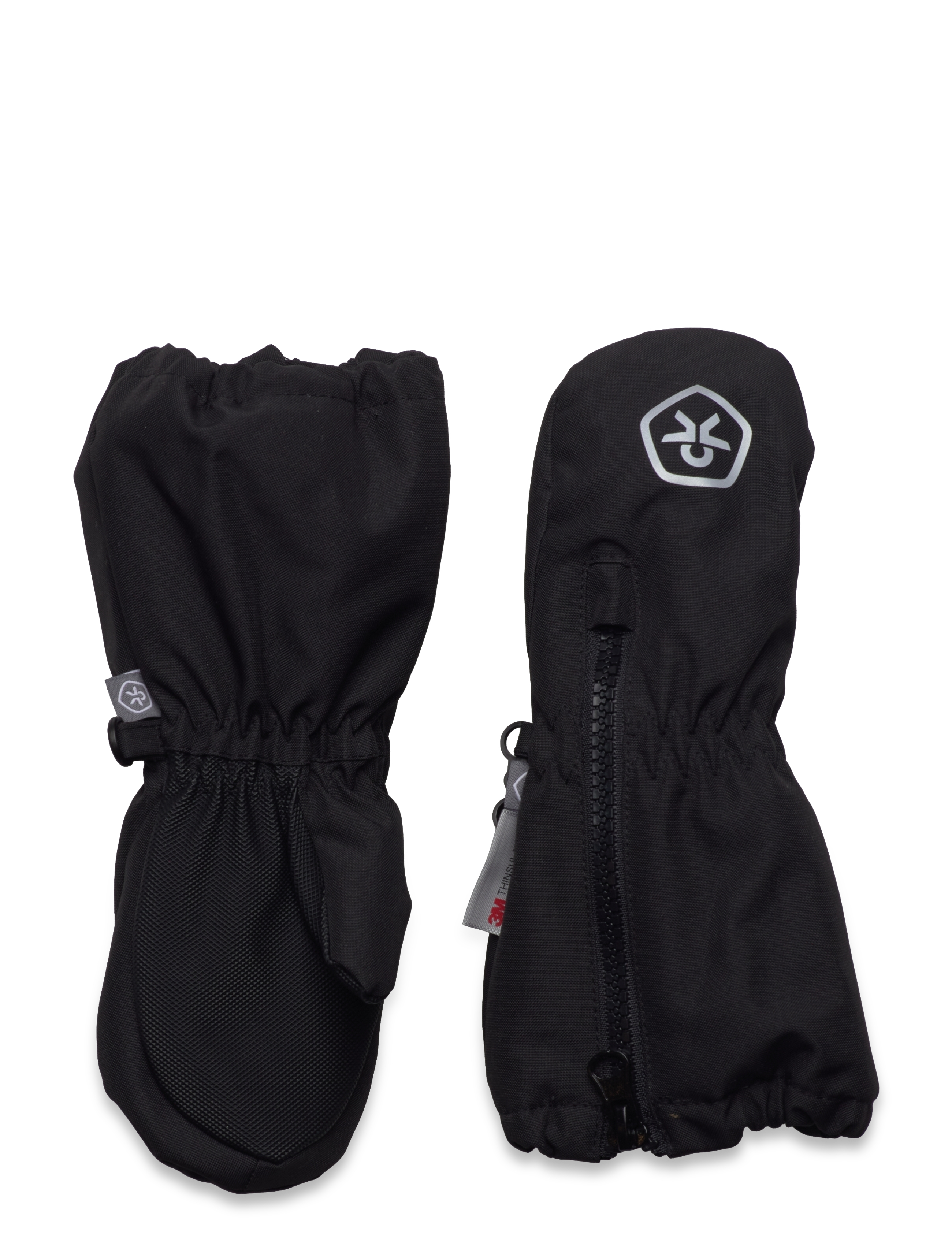 COLOR Kinder Handschuhe Long W. Zipper Schwarz - 6-12M - Kinder