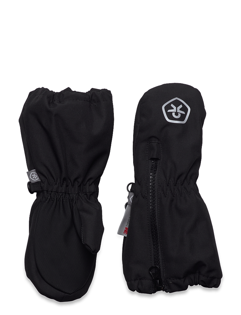 Color Kids - Mittens Long W. Zipper - handschuhe - black - 0