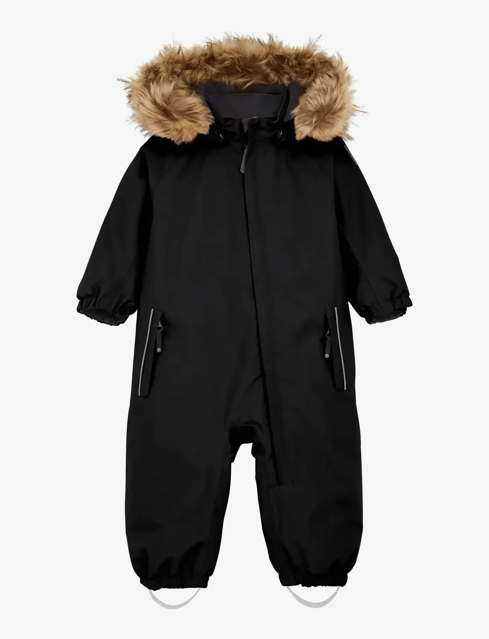 Color Kids - Baby Coverall W. Fake Fur - Õueriided - black - 0