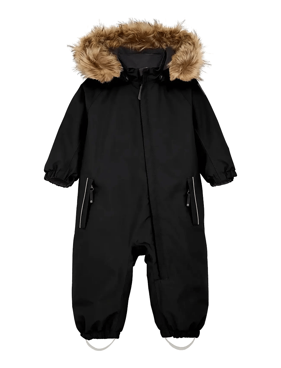 Color Kids - Baby Coverall W. Fake Fur - vêtements d'extérieur - black - 0