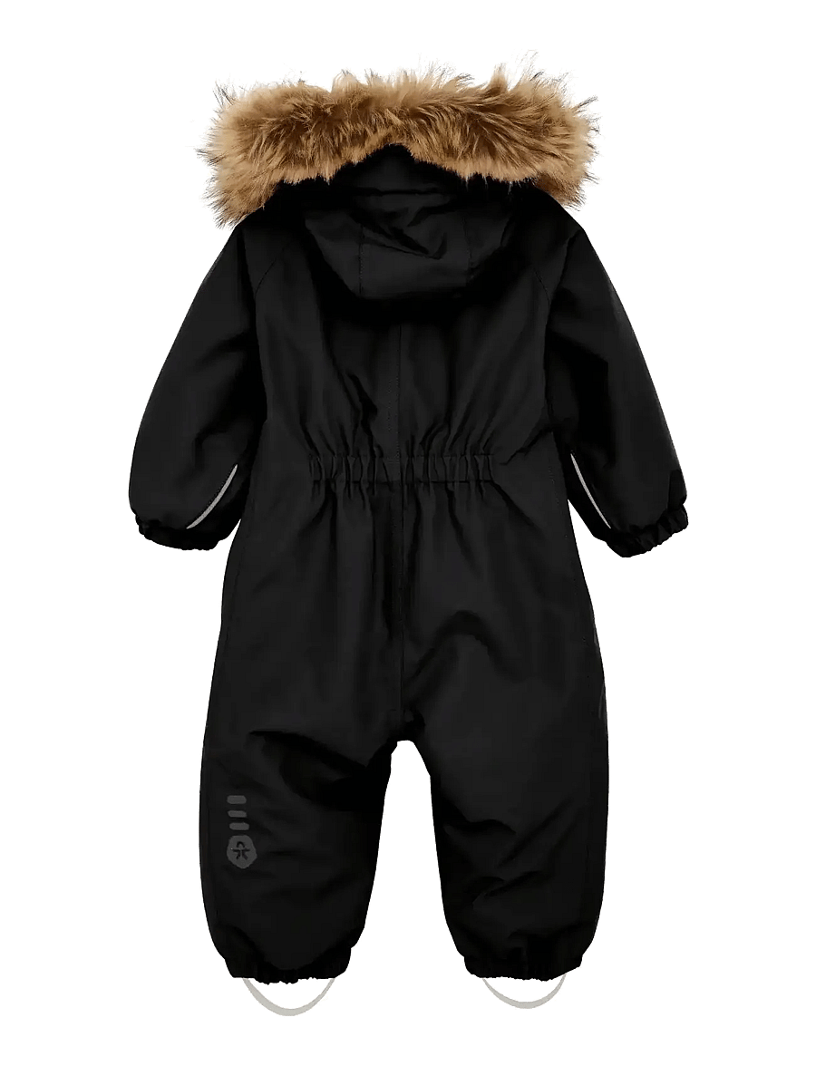 Color Kids - Baby Coverall W. Fake Fur - vêtements d'extérieur - black - 1