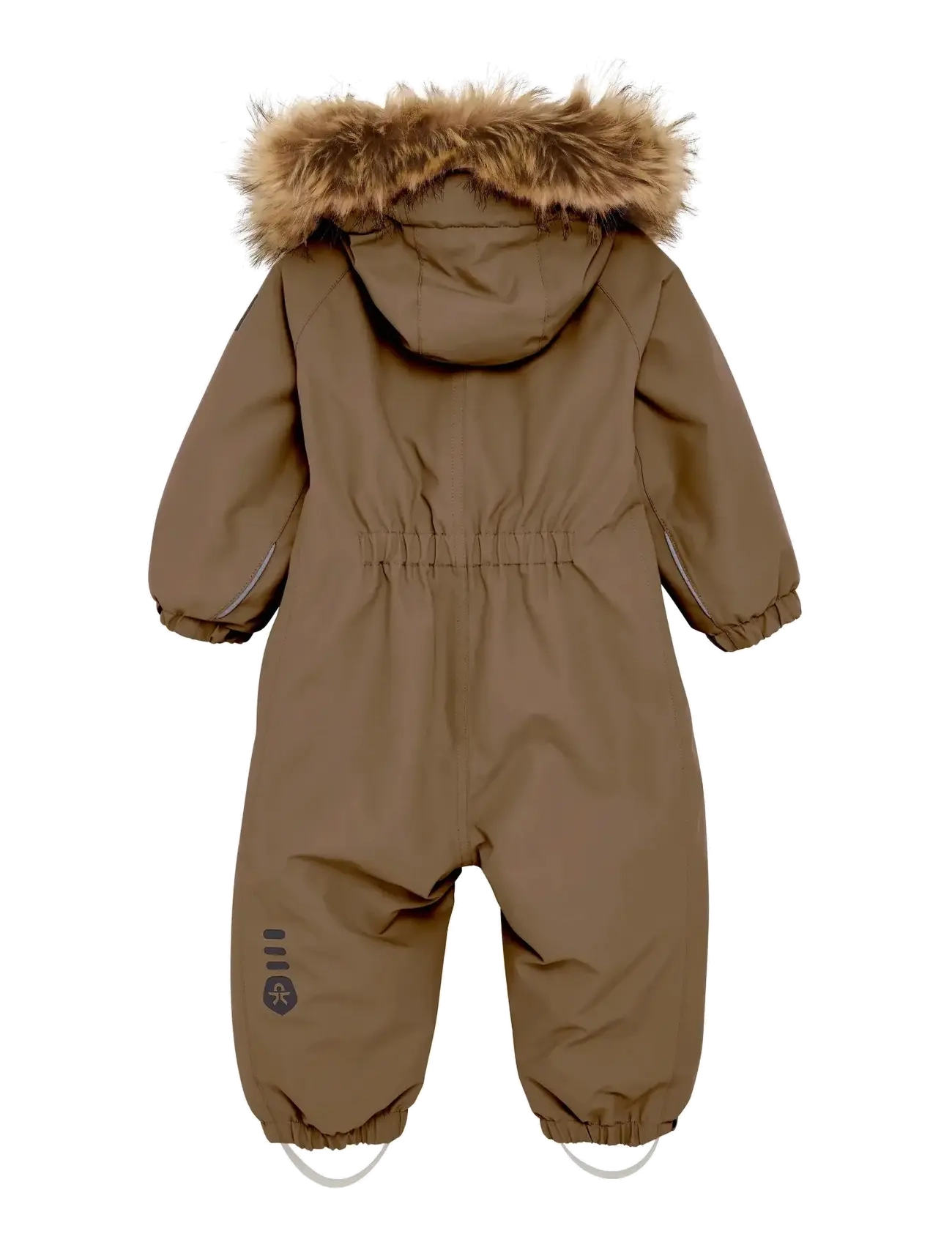 Color Kids - Baby Coverall W. Fake Fur - overtøj - fossil - 1