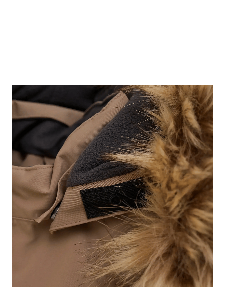 Color Kids - Baby Coverall W. Fake Fur - overtøj - fossil - 2