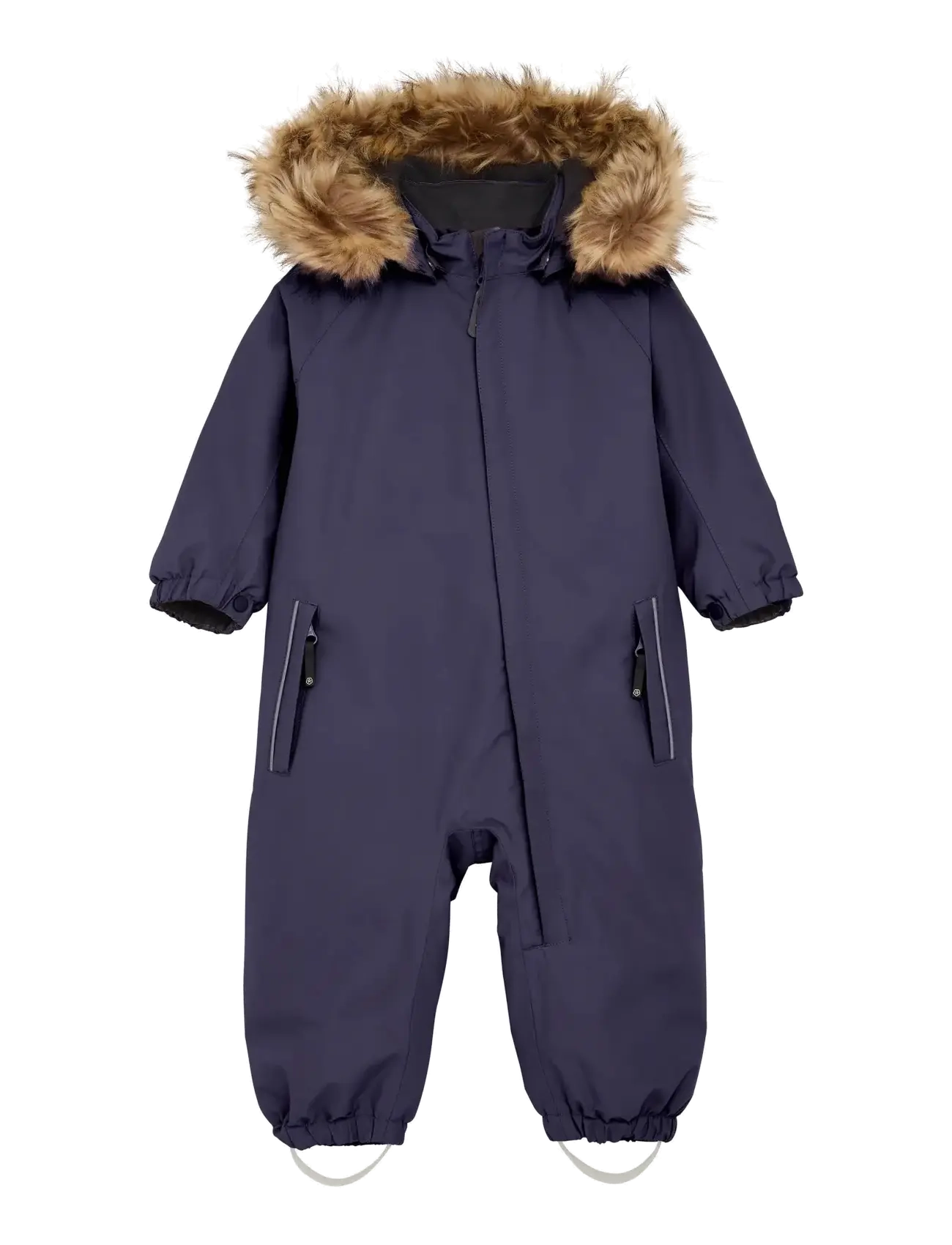 Baby Coverall W. Fake Fur - GRAYSTONE