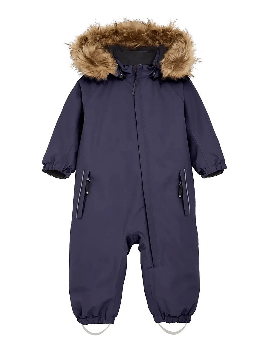 Color Kids - Baby Coverall W. Fake Fur - vêtements d'extérieur - graystone - 0