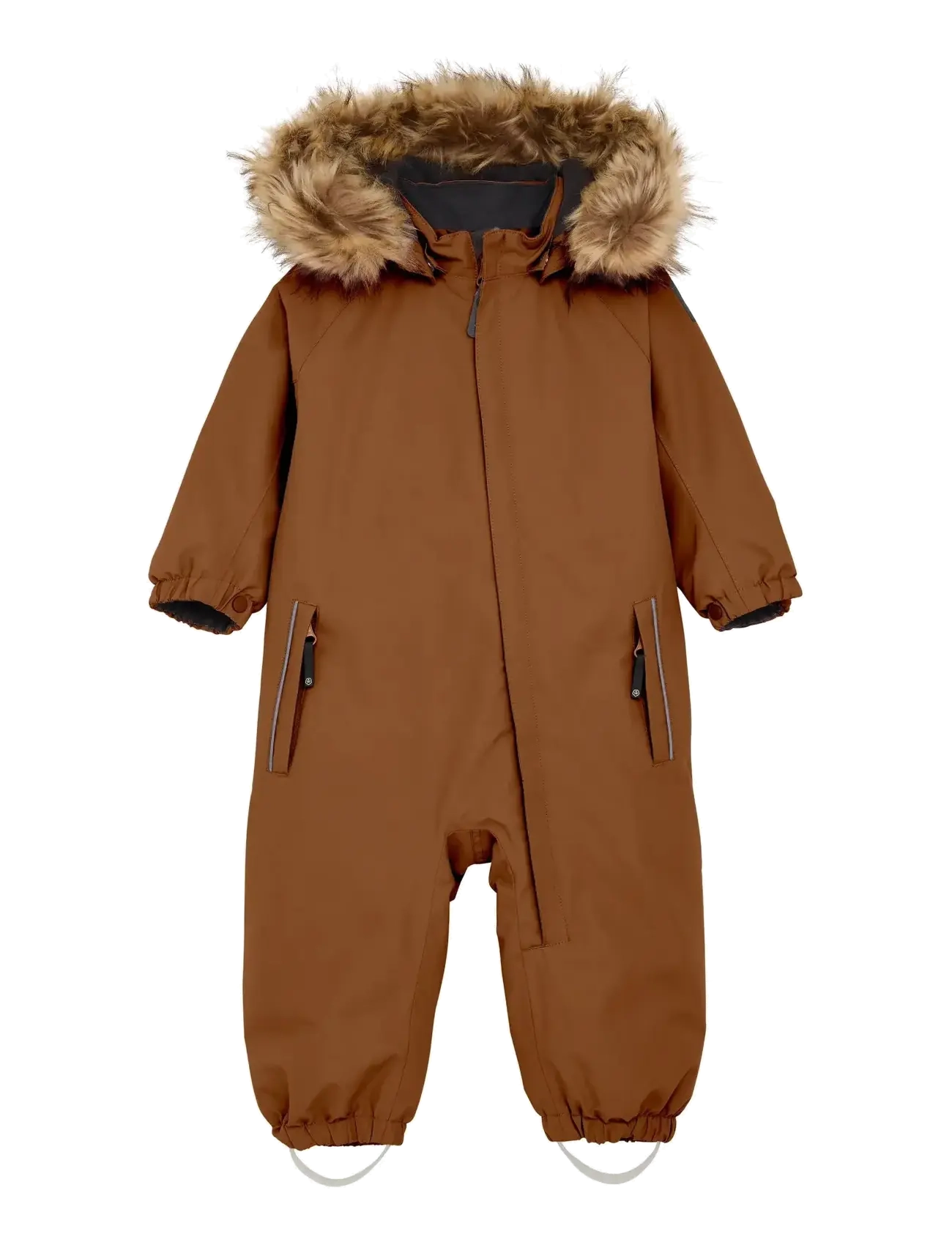 Color Kids Baby Coverall W. Fake Fur, 80, Brown, Overalls > Overalls Og Sæt Til Sne-Ski, Børn