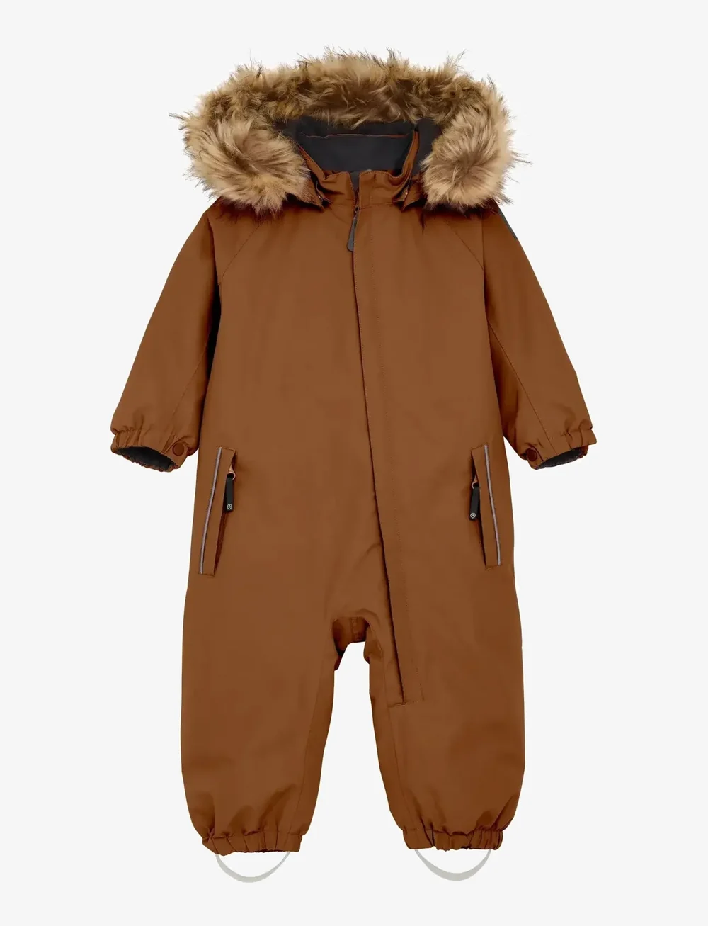 Color Kids - Baby Coverall W. Fake Fur - outdoor - nuthatch - 0