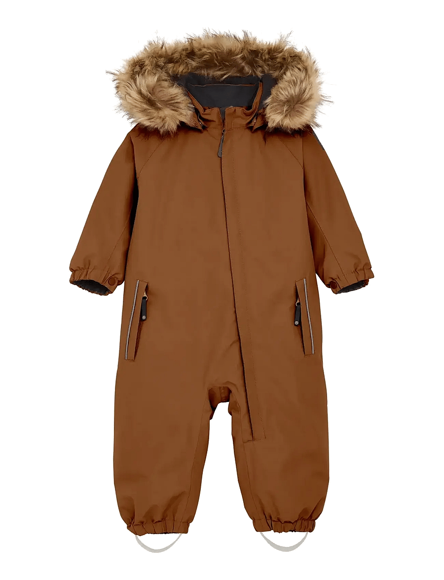 Color Kids - Baby Coverall W. Fake Fur - vêtements d'extérieur - nuthatch - 0