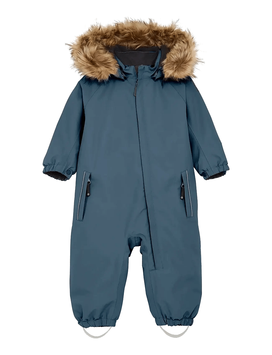 Color Kids - Baby Coverall W. Fake Fur - ytterkläder - stormy weather - 0