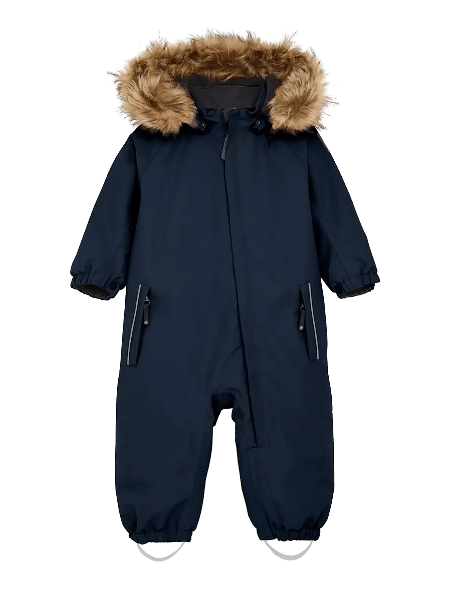 Color Kids - Baby Coverall W. Fake Fur - outdoor - total eclipse - 0