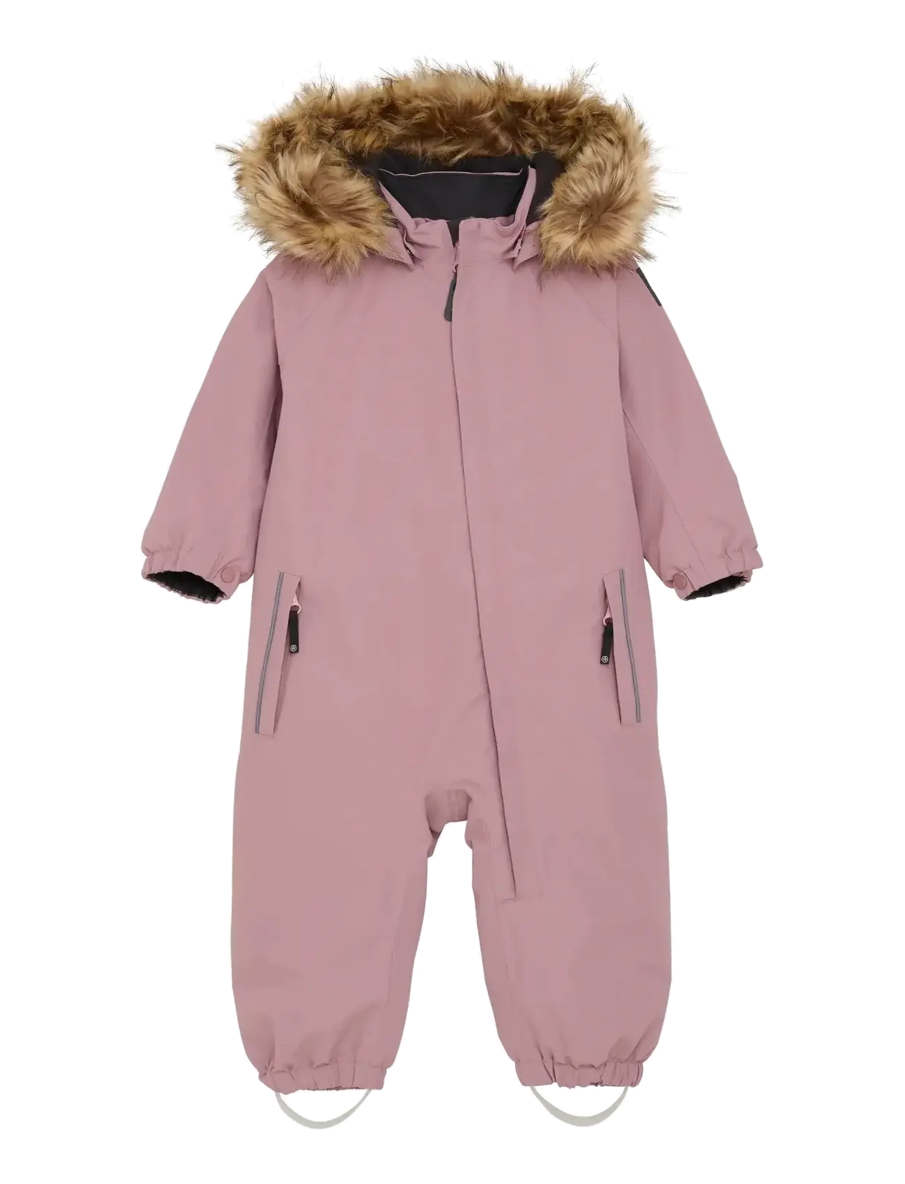 Color Kids Baby Coverall W. Fake Fur, 74, Coveralls, Rosa - Snow-ski Coveralls & Sets, Kinder