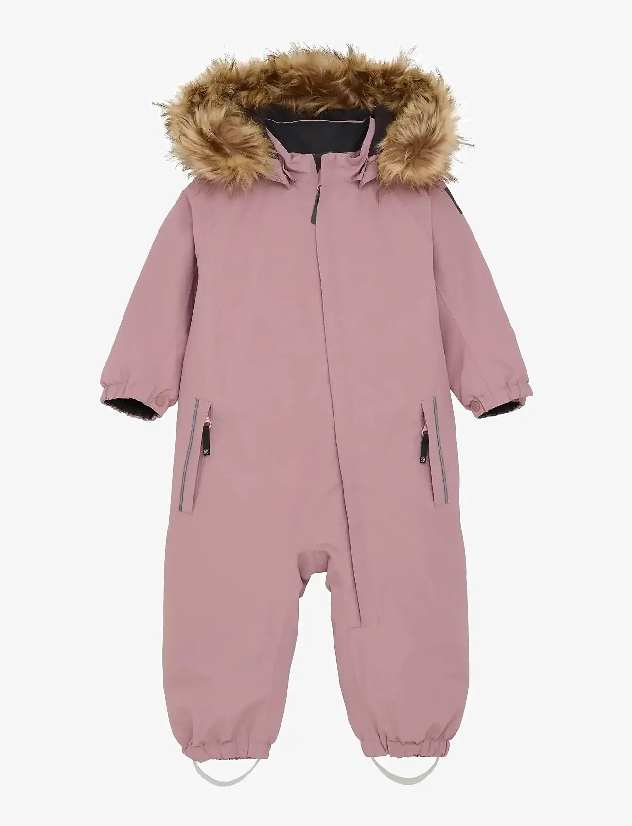Color Kids - Baby Coverall W. Fake Fur - ytterkläder - woodrose - 0