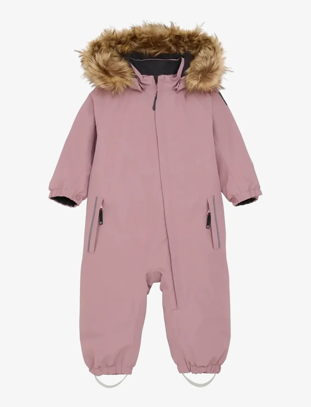 Color Kids - Baby Coverall W. Fake Fur - ytterkläder - woodrose - 0