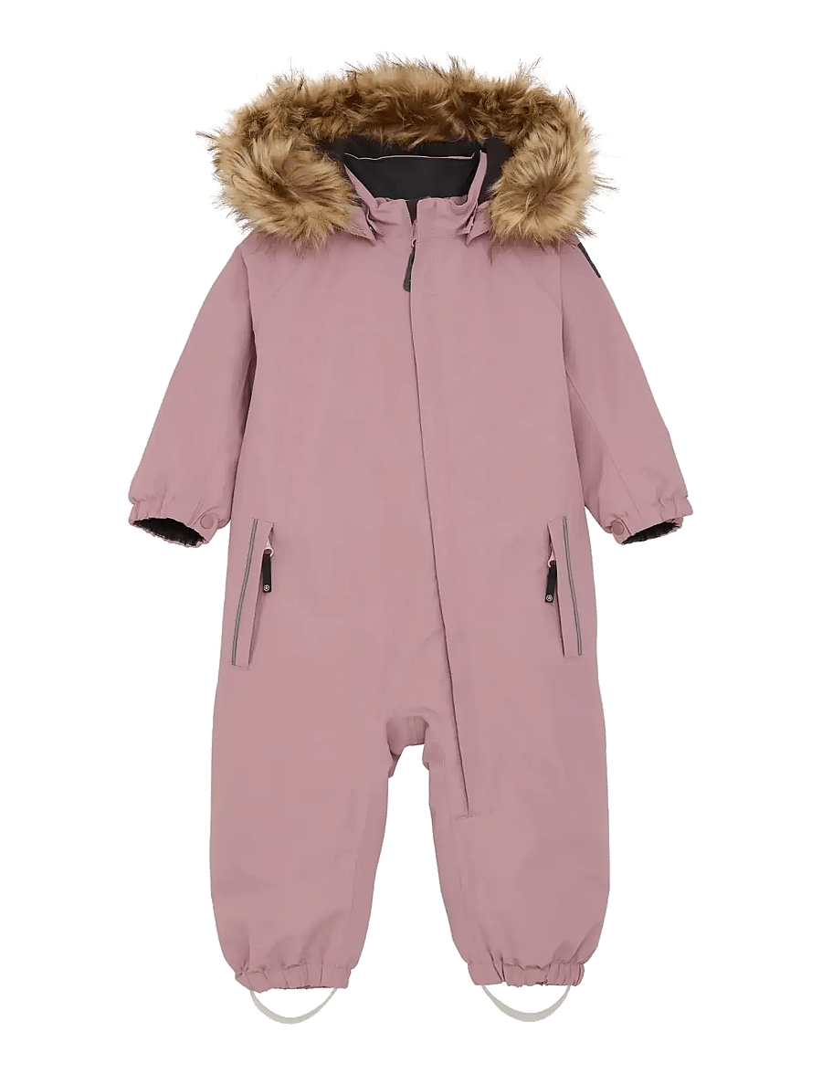 Color Kids - Baby Coverall W. Fake Fur - vêtements d'extérieur - woodrose - 0