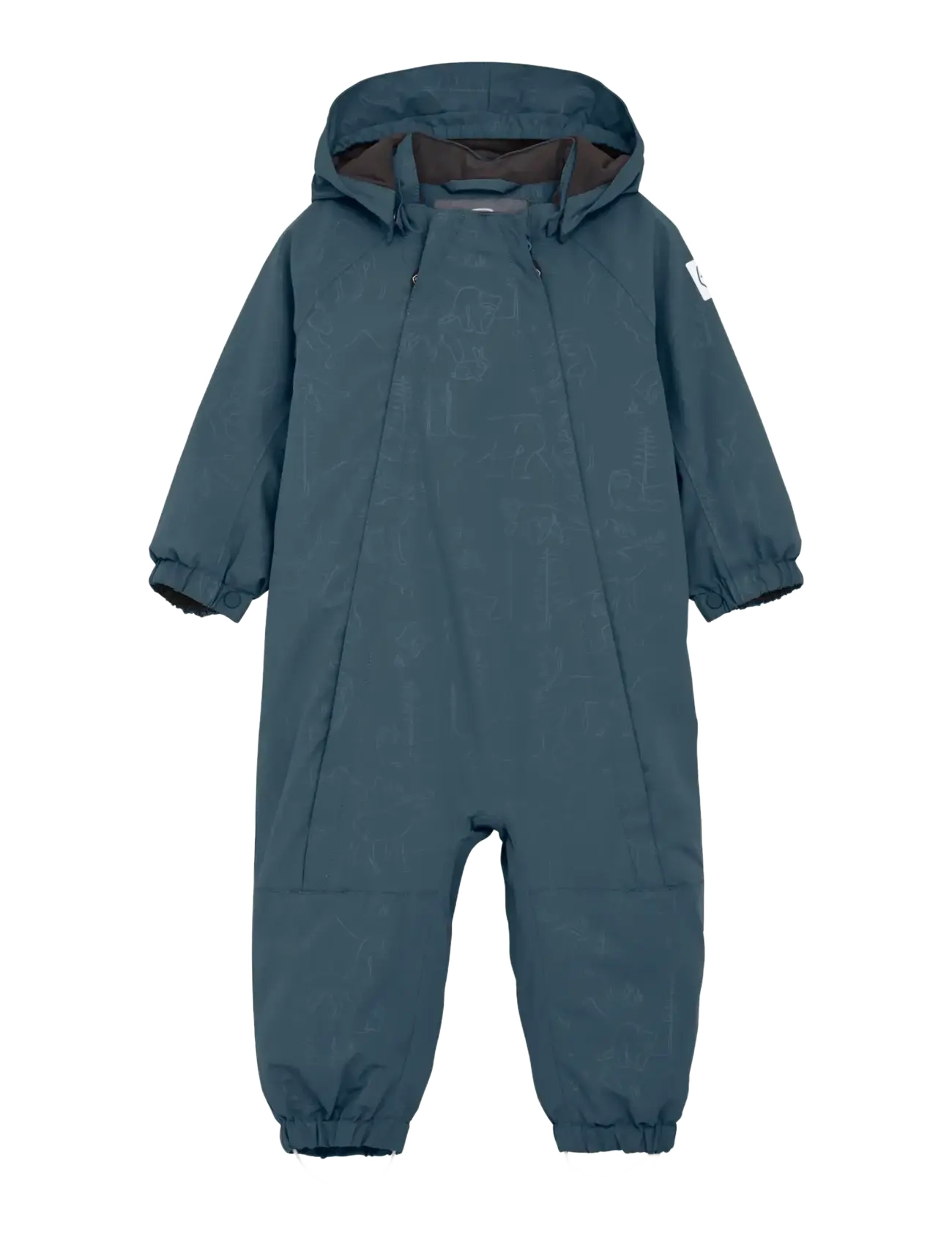 Color Kids Baby Coverall W. 2 Zip- Embos, 80, Blue, Overalls > Softshell-Overalls, Børn