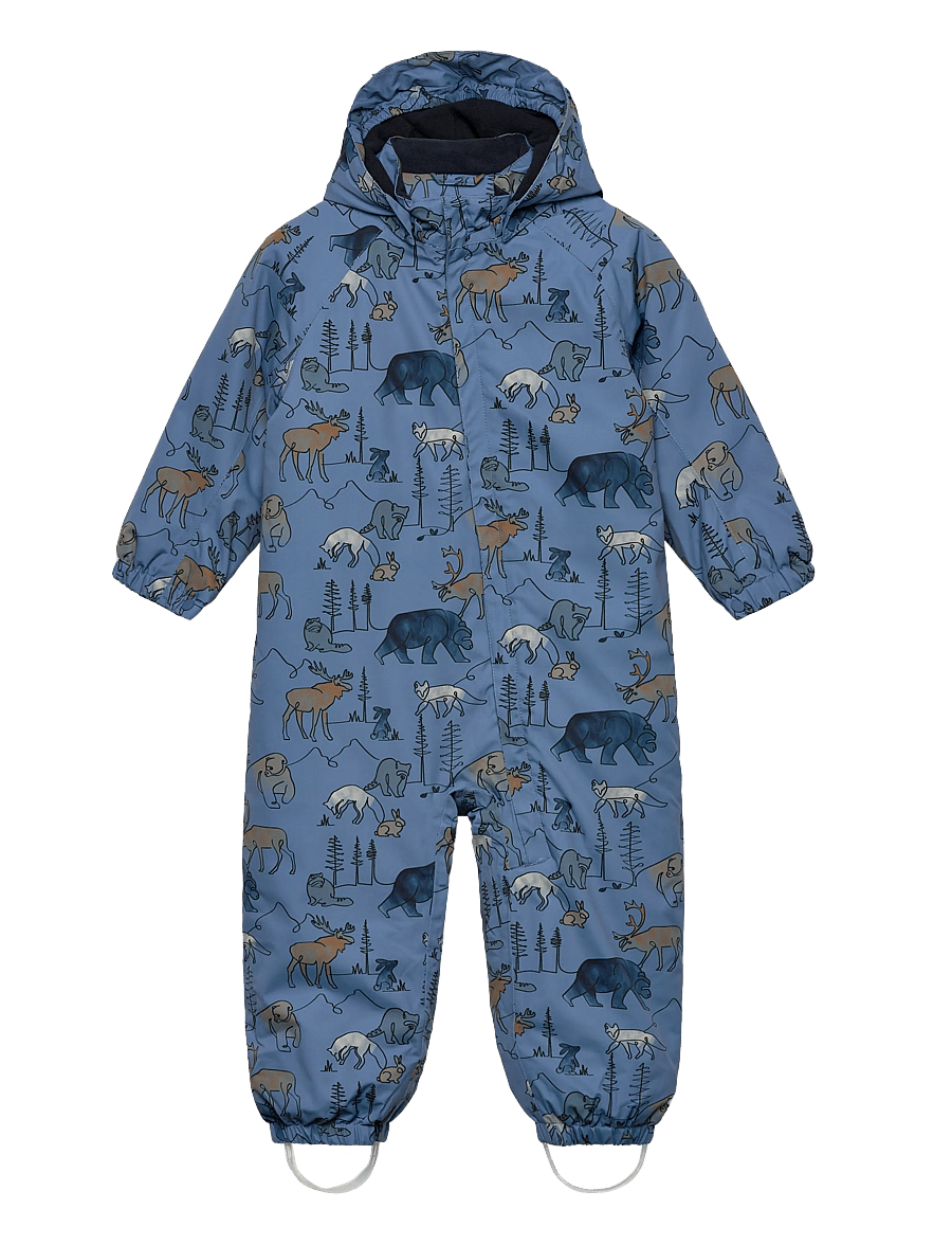Color Kids - Baby Coverall - AOP - regndragter - coronet blue - 0