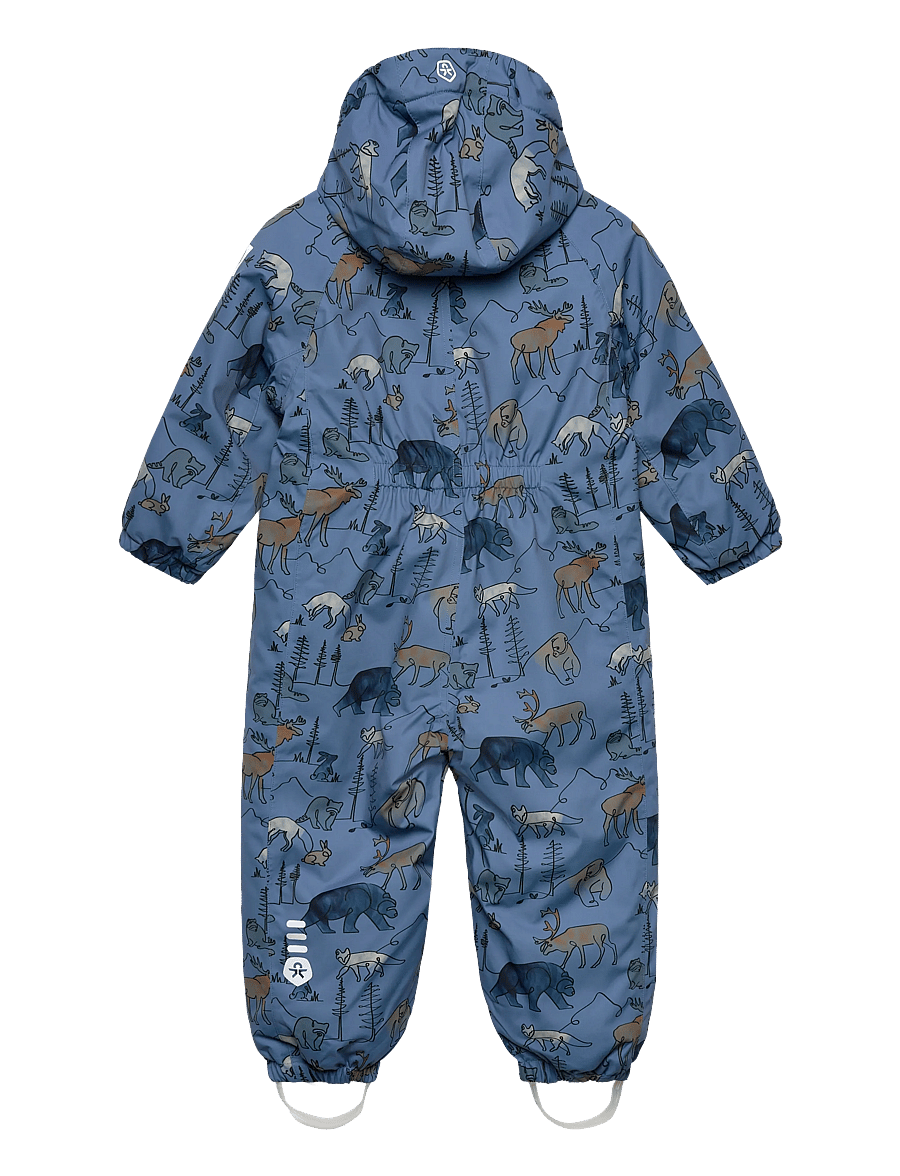 Color Kids - Baby Coverall - AOP - regndragter - coronet blue - 1