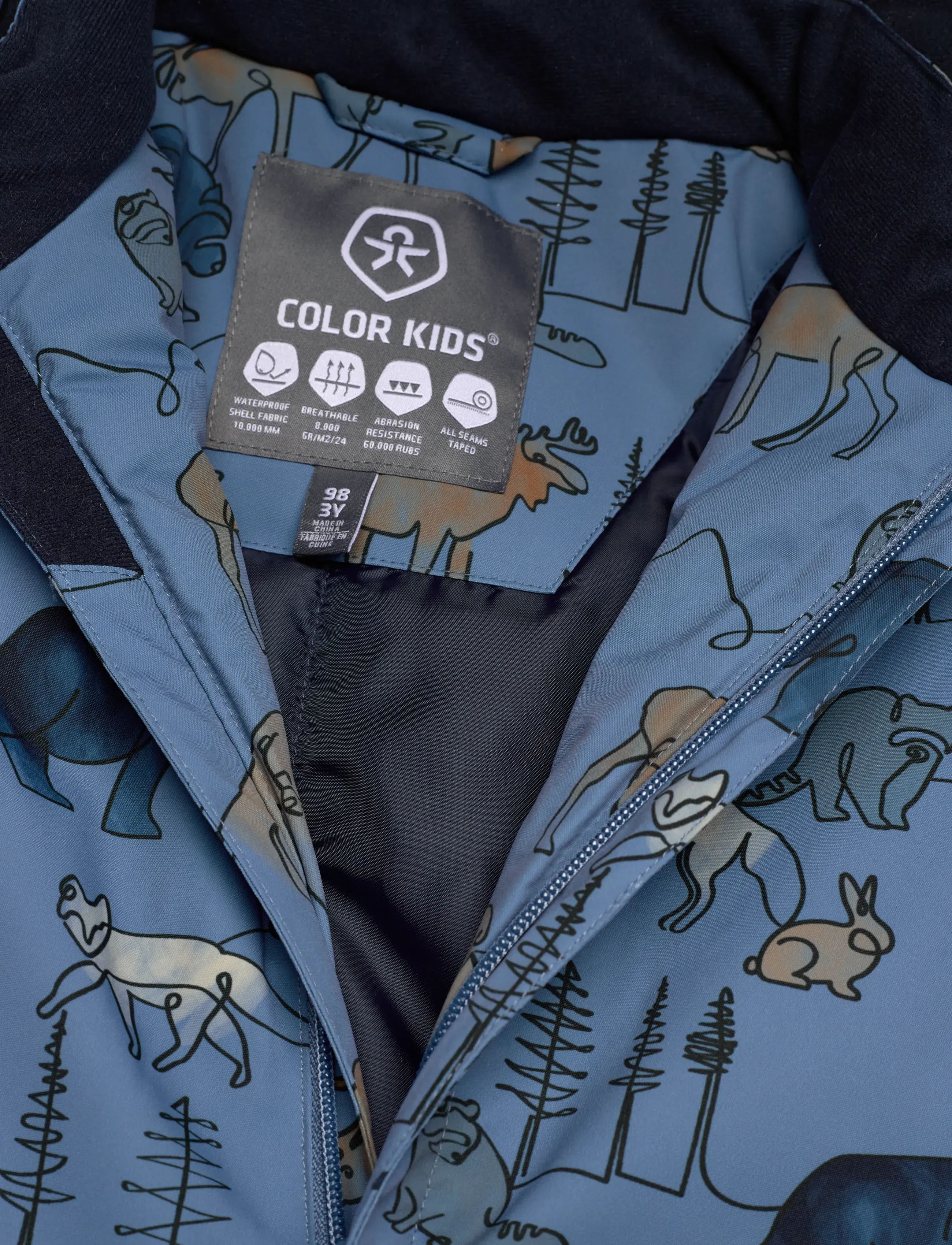 Color Kids - Baby Coverall - AOP - regndragter - coronet blue - 2
