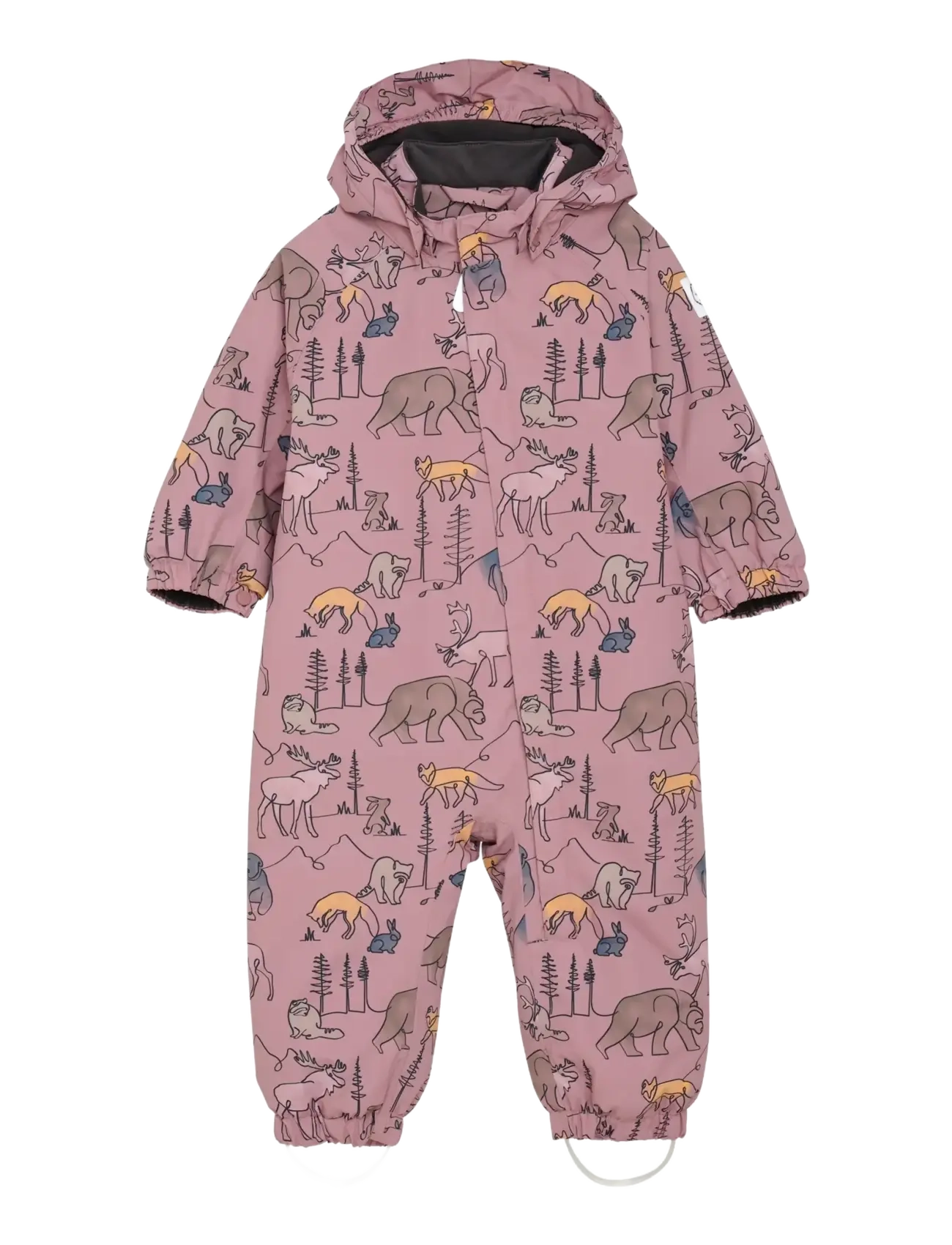 Color Kids Baby Coverall - AOP - Ytterkläder - WOODROSE / pink/rose