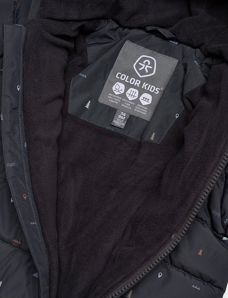 Color Kids - Baby Coverall - Quilt & AOP - overtøj - phantom - 2