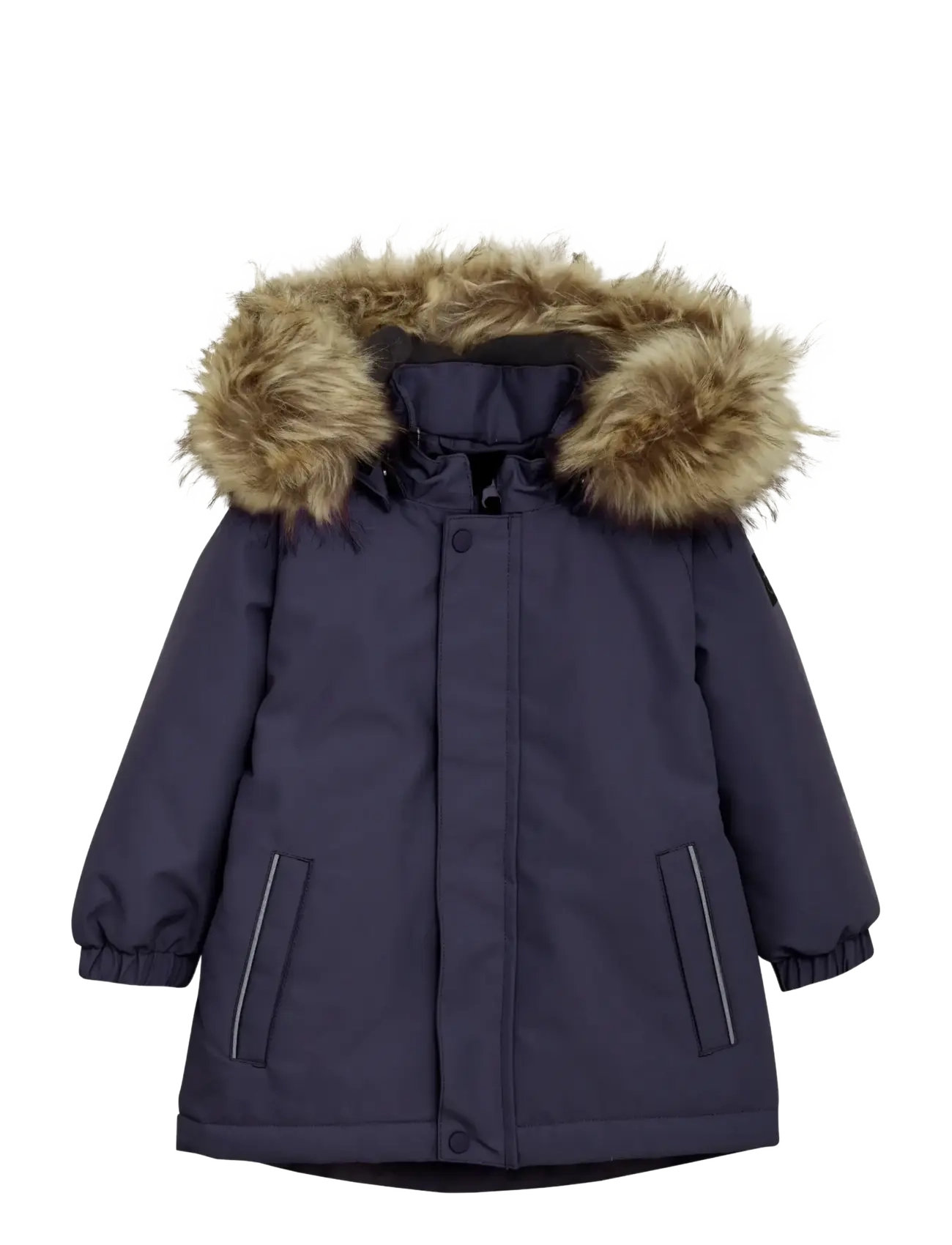 Color Kids Baby Parka W. Fake Fur - View all - GRAYSTONE / navy