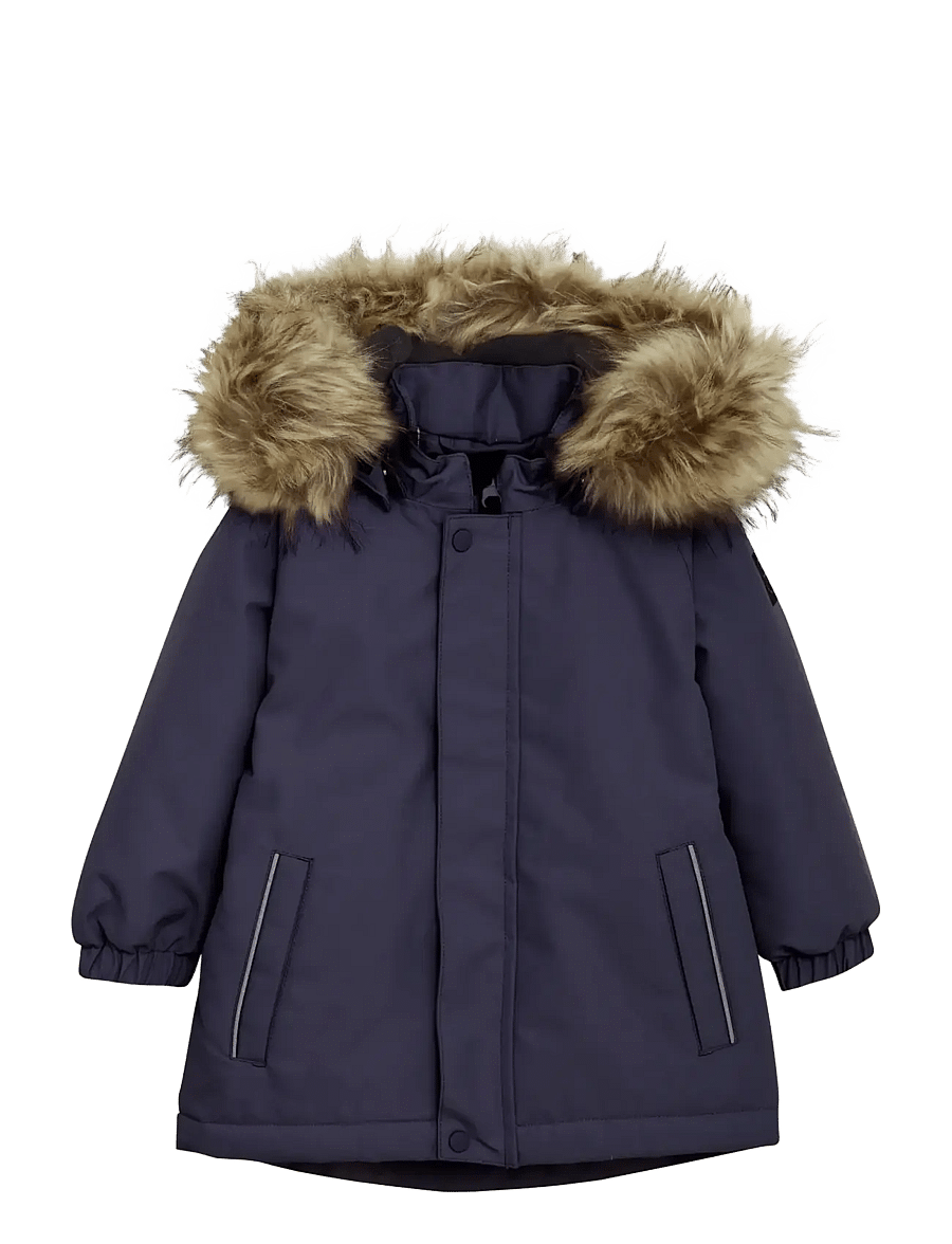 Color Kids - Baby Parka W. Fake Fur - isolierte jacken - graystone - 0