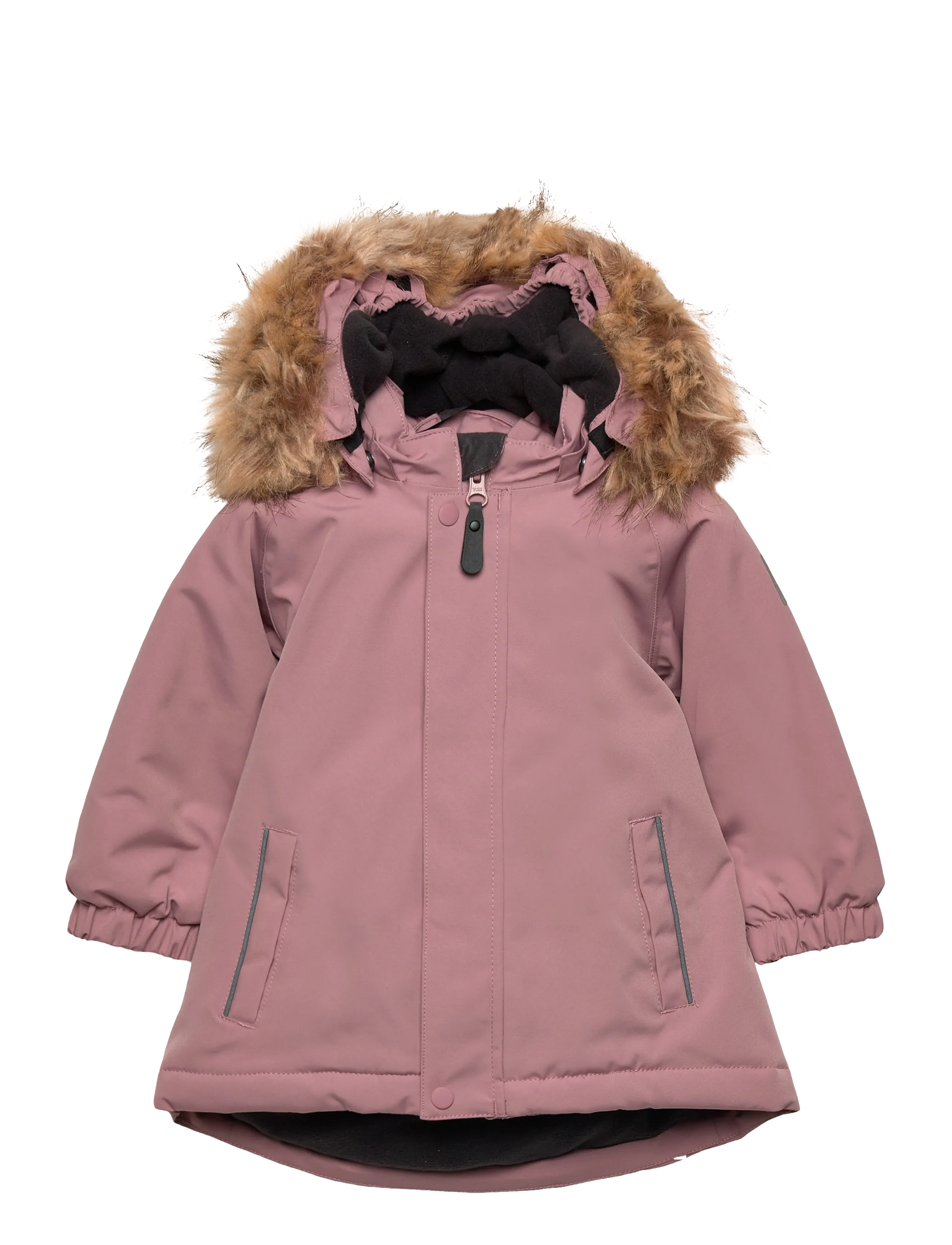 Color Kids Baby Parka W. Fake Fur, Børn, Baby Faux Fur Parka, Pink, Str: 92