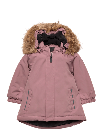 Color Kids Baby Parka W. Fake Fur - Jackets - WOODROSE / pink/rose