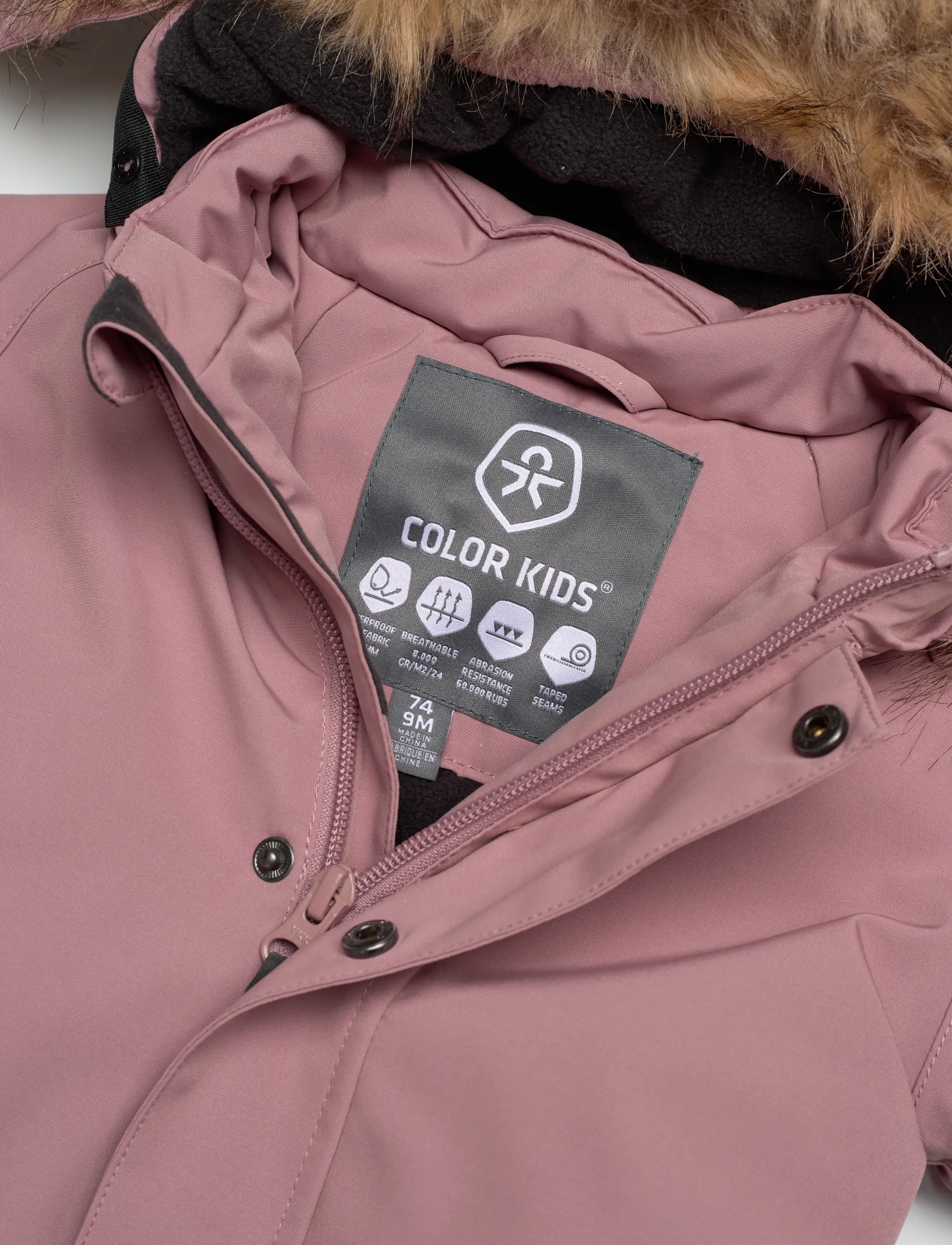 Color Kids - Baby Parka W. Fake Fur - isolierte jacken - woodrose - 2