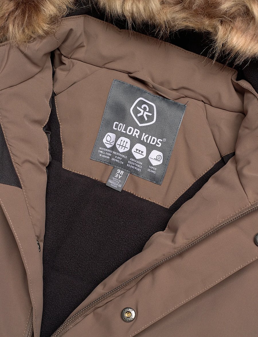 Color Kids - Baby Parka W. Fake Fur - vestes thermo-isolantes - fossil - 2