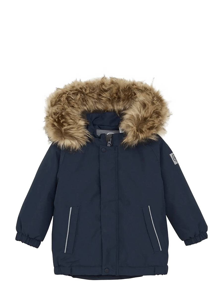 Color Kids - Baby Parka W. Fake Fur - isolerede jakker - total eclipse - 0