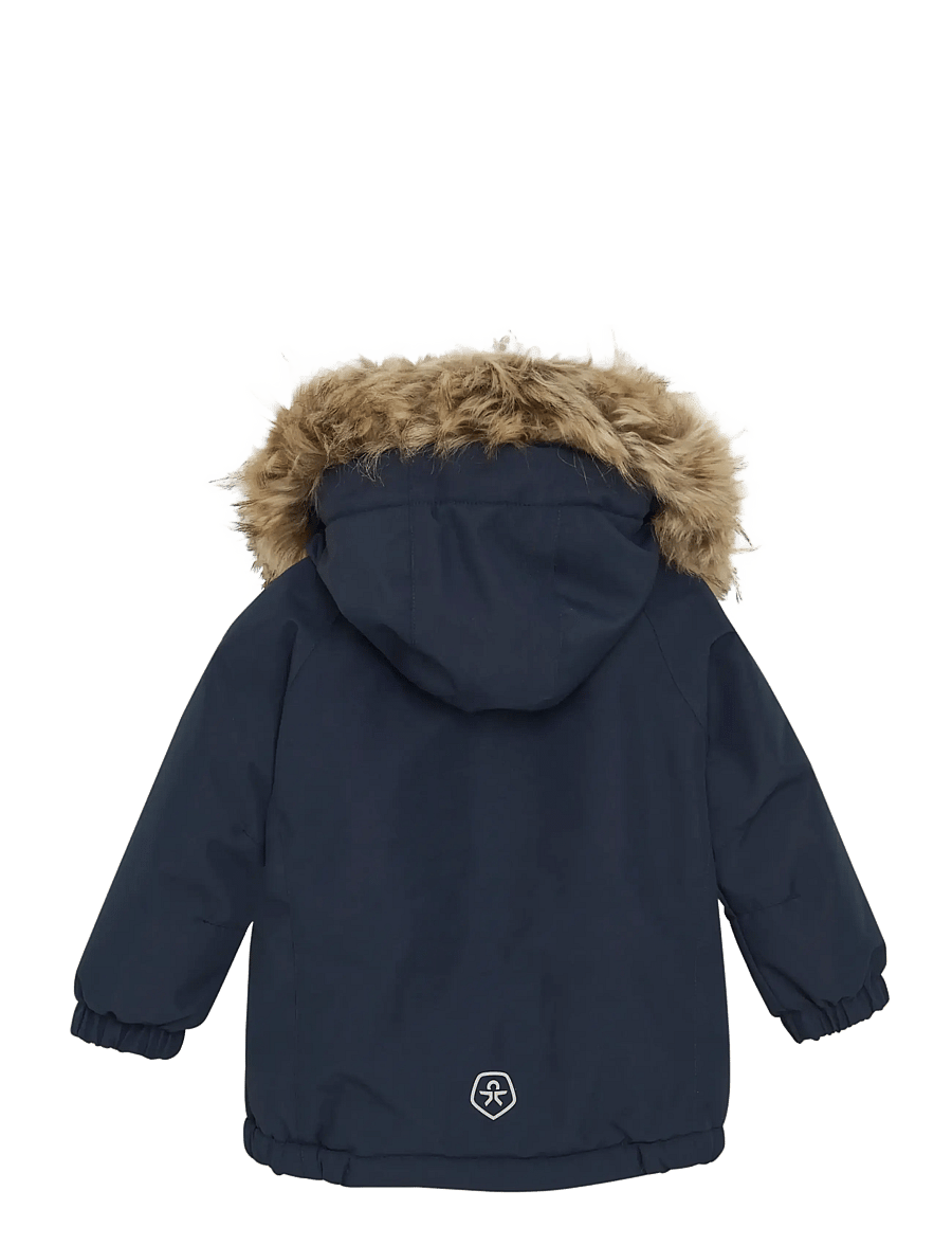 Color Kids - Baby Parka W. Fake Fur - isolerede jakker - total eclipse - 1