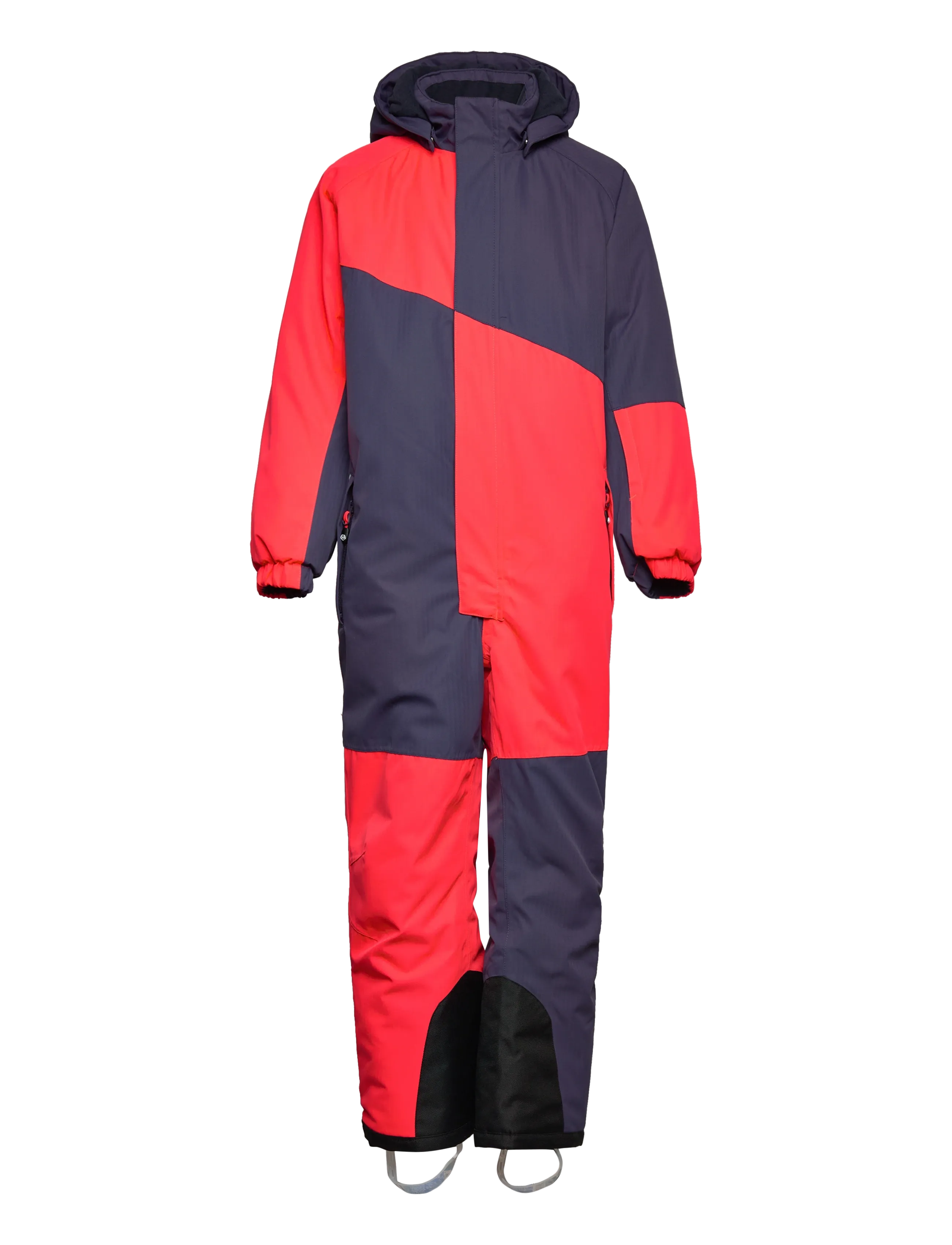 Color Kids Ski Coverall - Colorblock - Overalls - GRAYSTONE / red