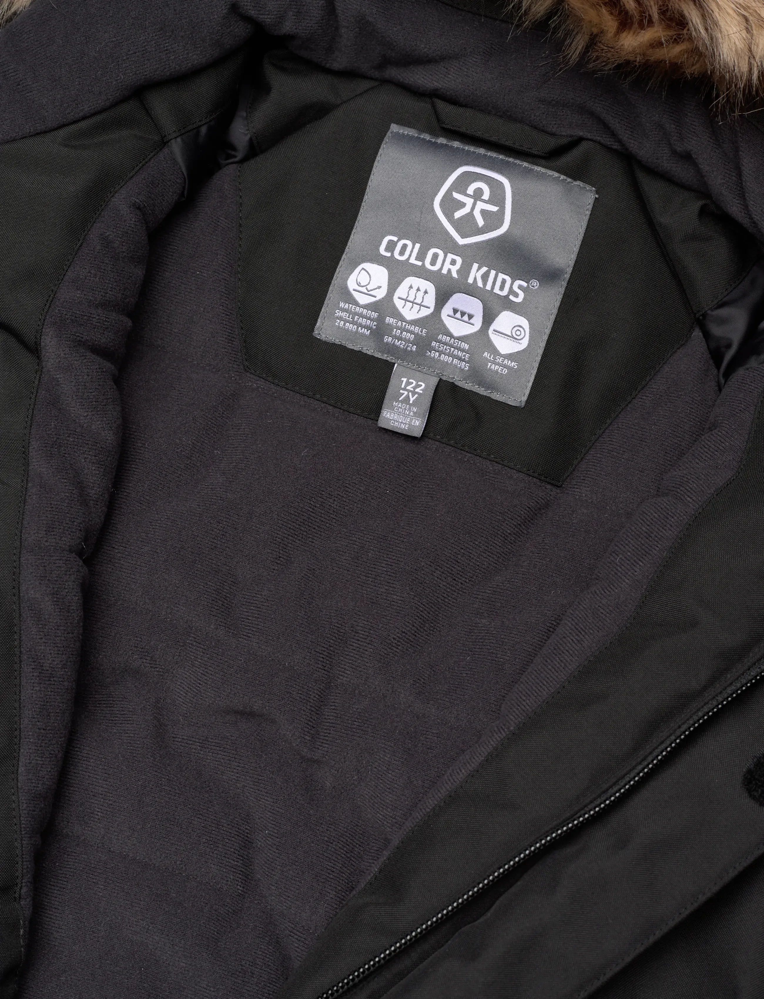 Color Kids - Coverall W. Contrast & Fur - black - 2