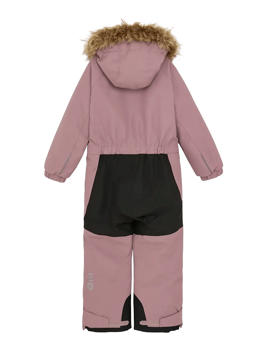 Color Kids - Coverall W. Contrast & Fur - woodrose - 1