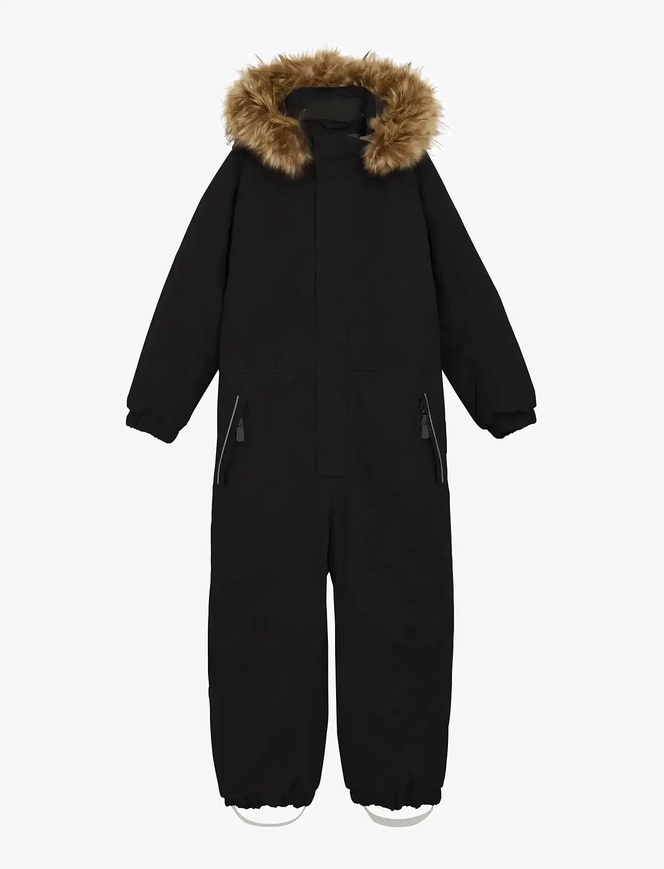 Color Kids - Coverall W. Fake Fur - ytterkläder - black - 0