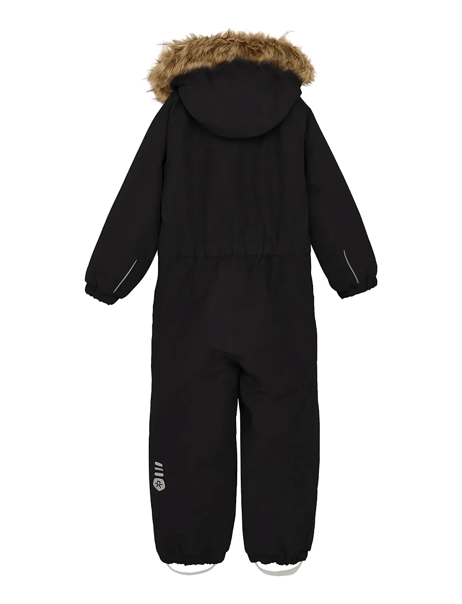 Color Kids - Coverall W. Fake Fur - vêtements d'extérieur - black - 1